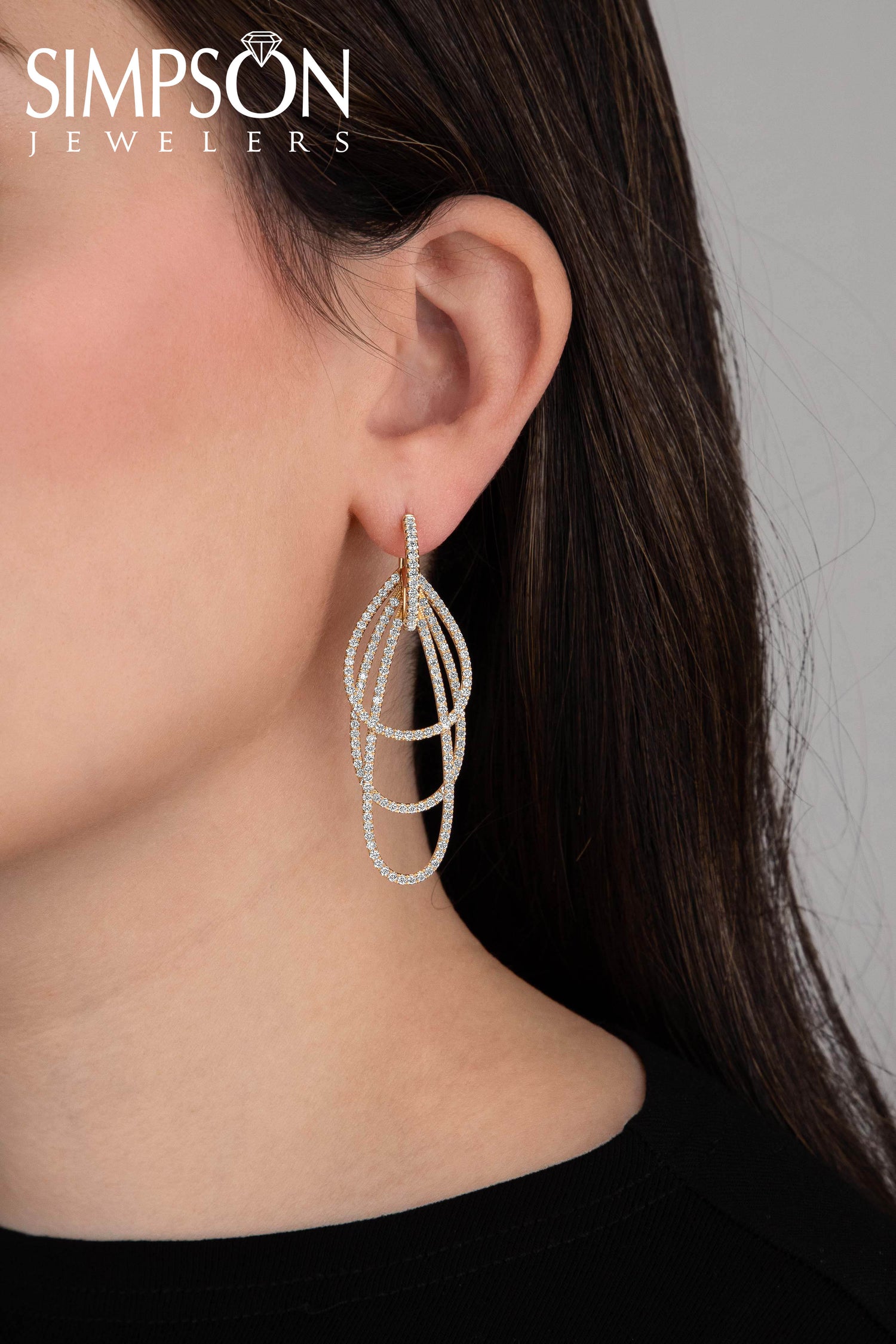 Multi-Loop Diamond Dangle Earrings