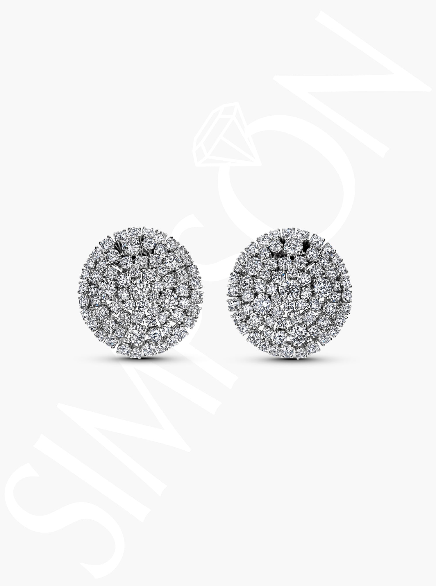 Multi-Layer Diamond Cluster Earrings