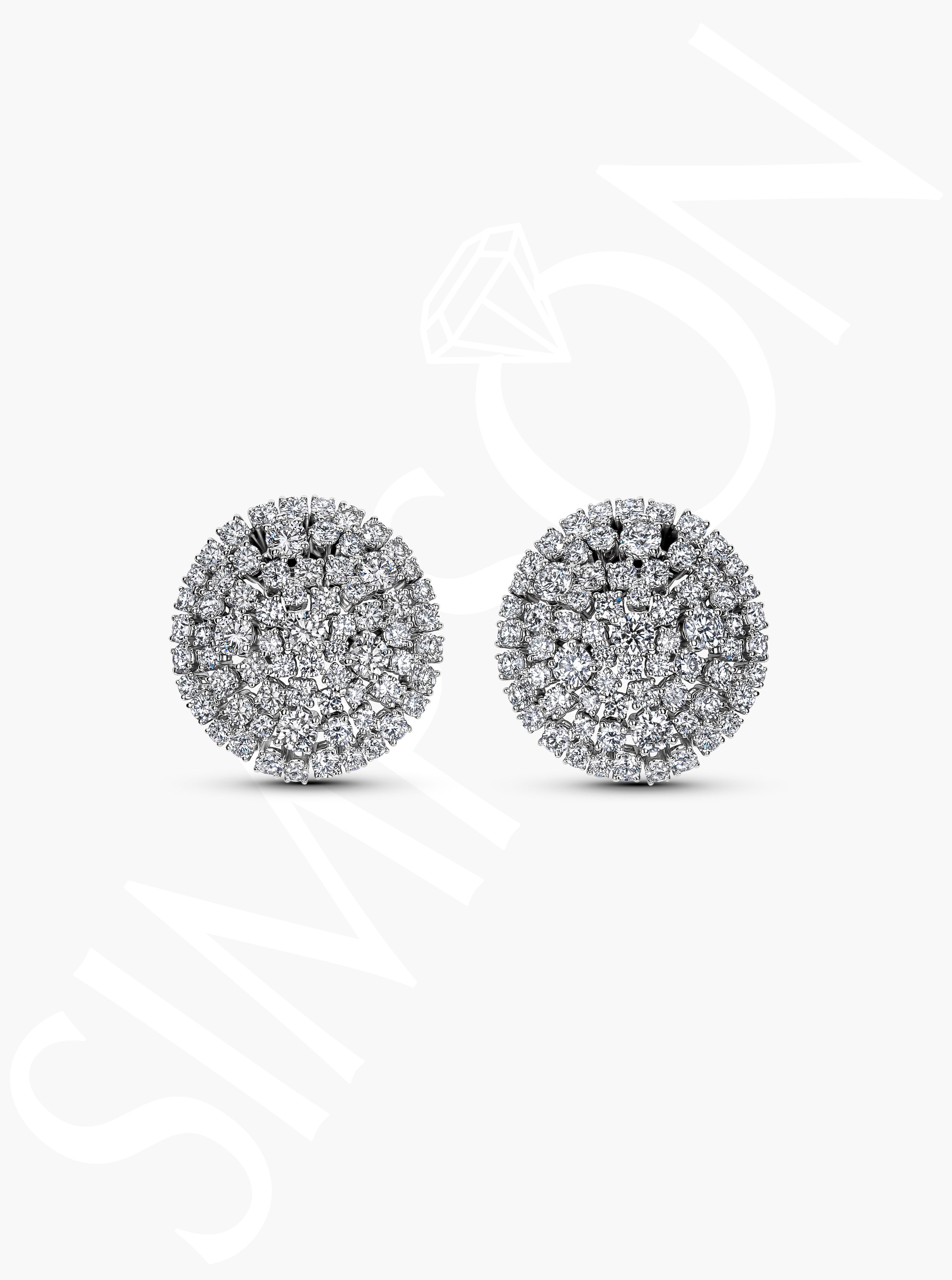 Multi-Layer Diamond Cluster Earrings