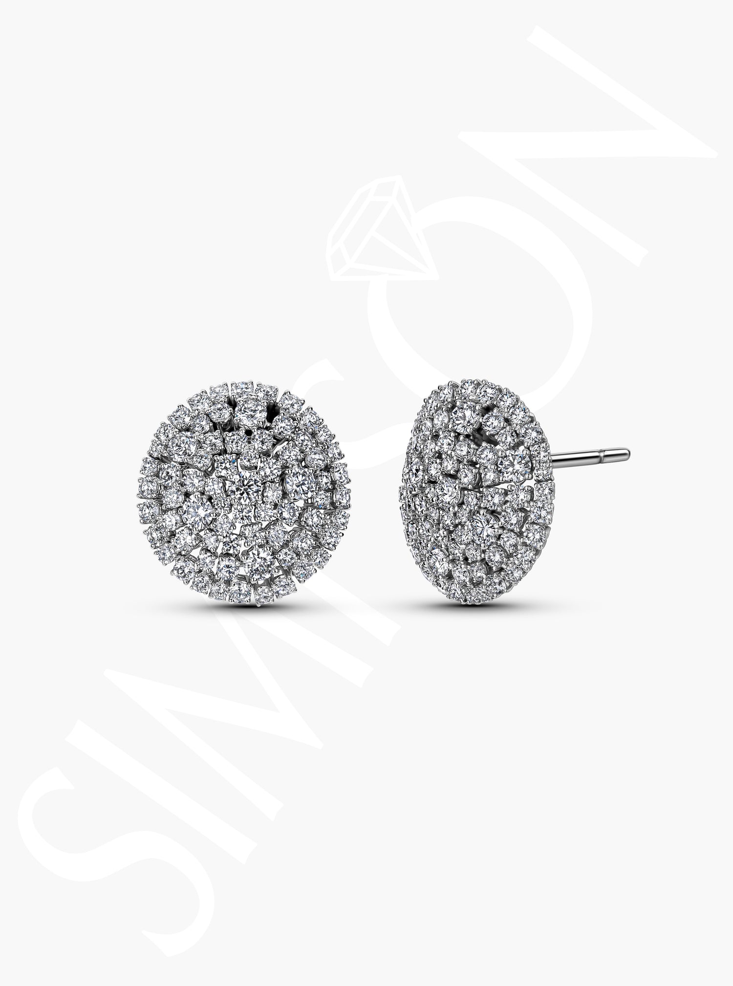 Multi-Layer Diamond Cluster Earrings