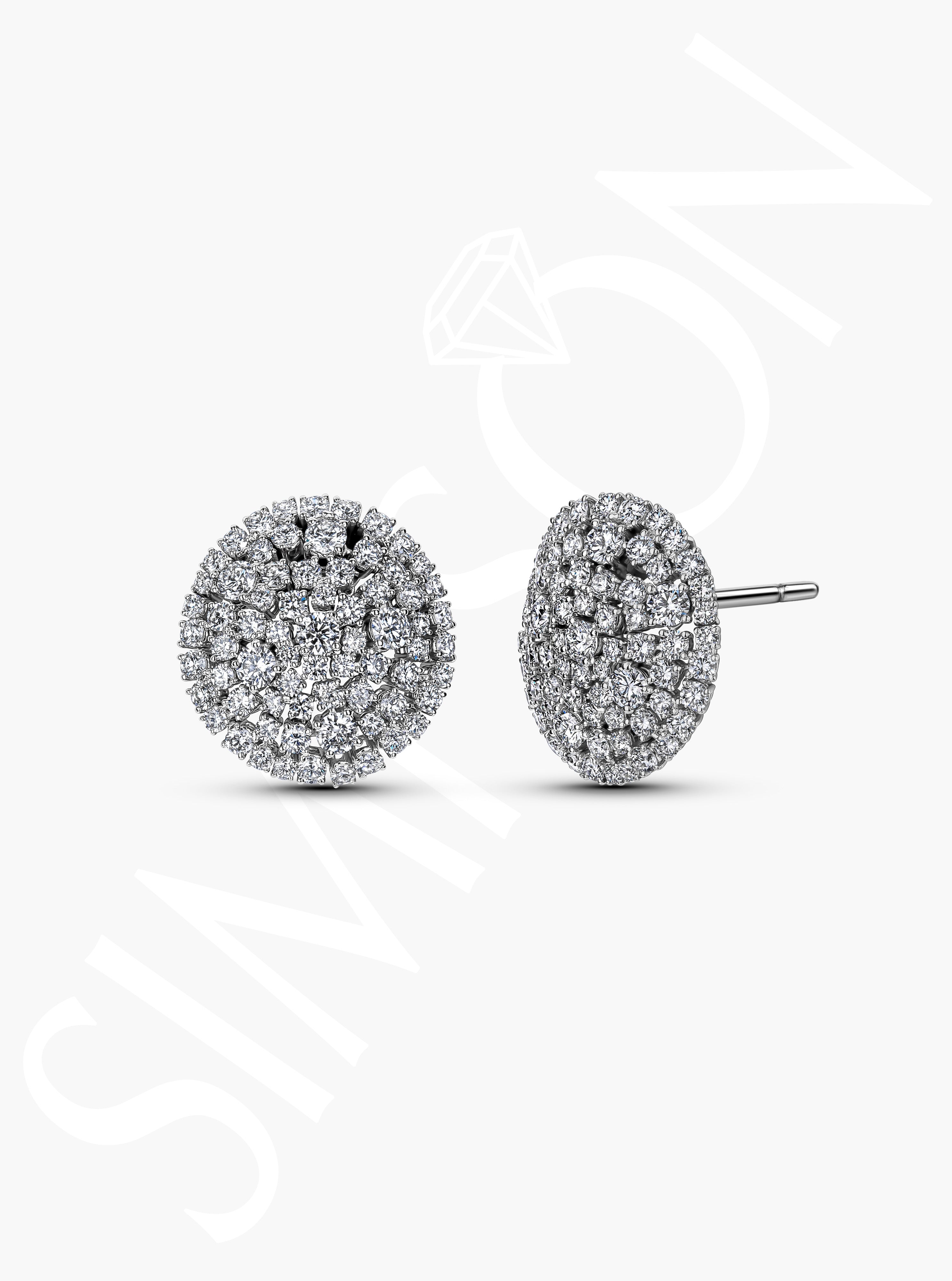 Multi-Layer Diamond Cluster Earrings