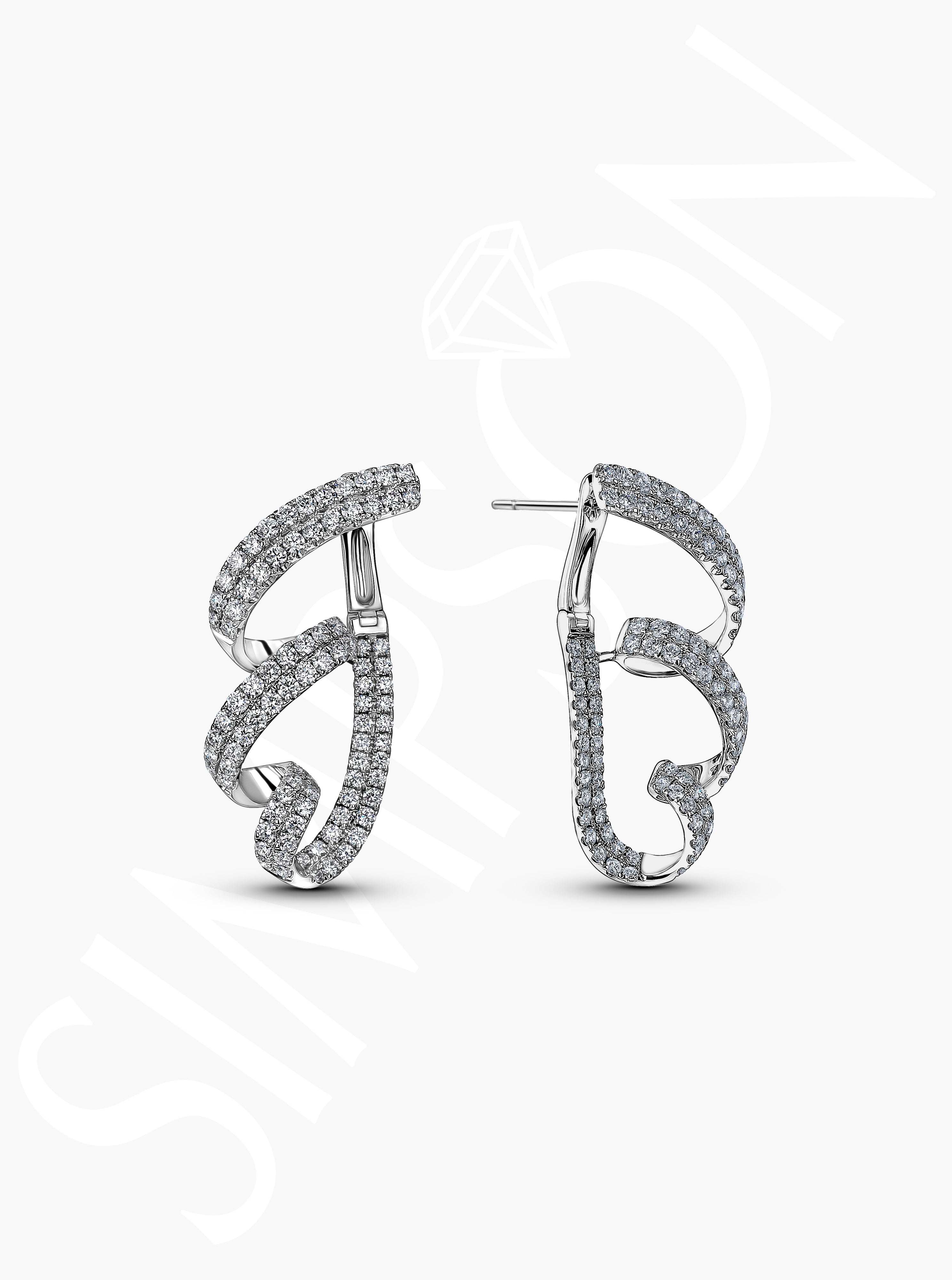 Diamond Swirl Earrings