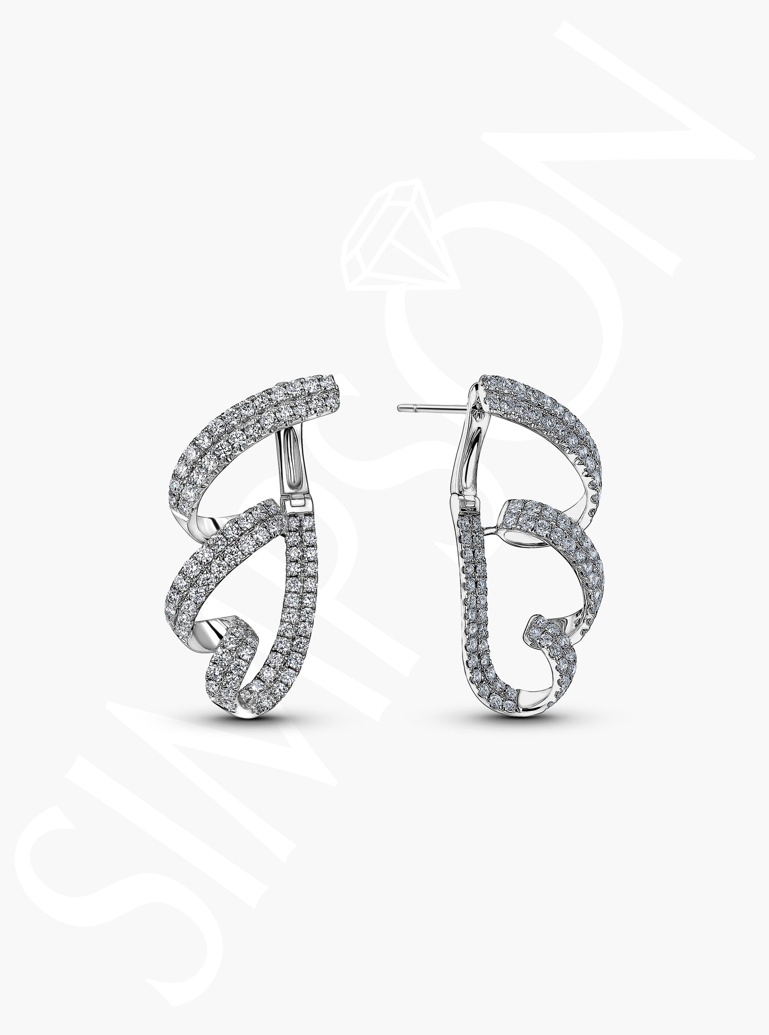 Diamond Swirl Earrings