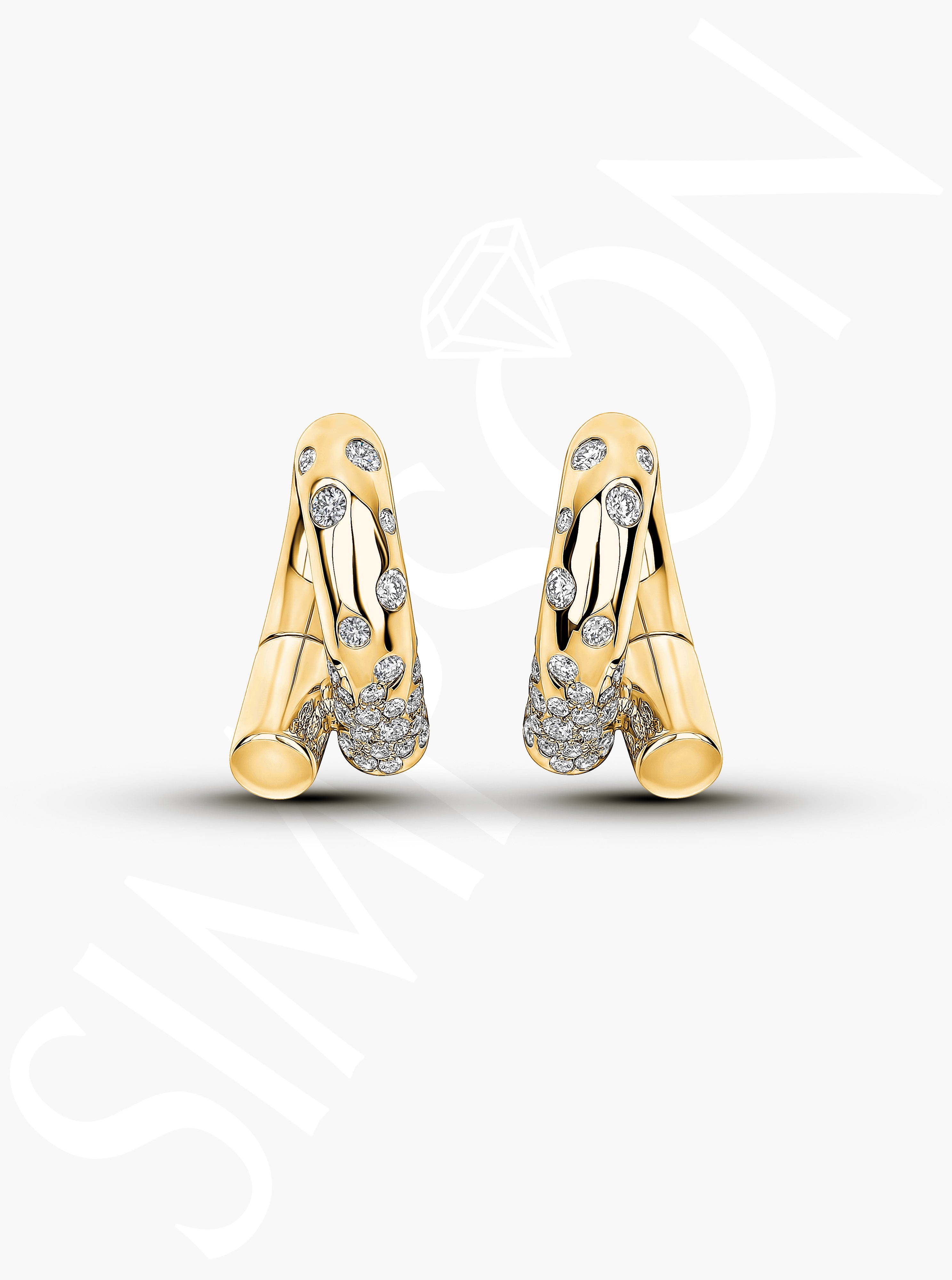 Yellow Gold Diamond Sprinkle Earrings