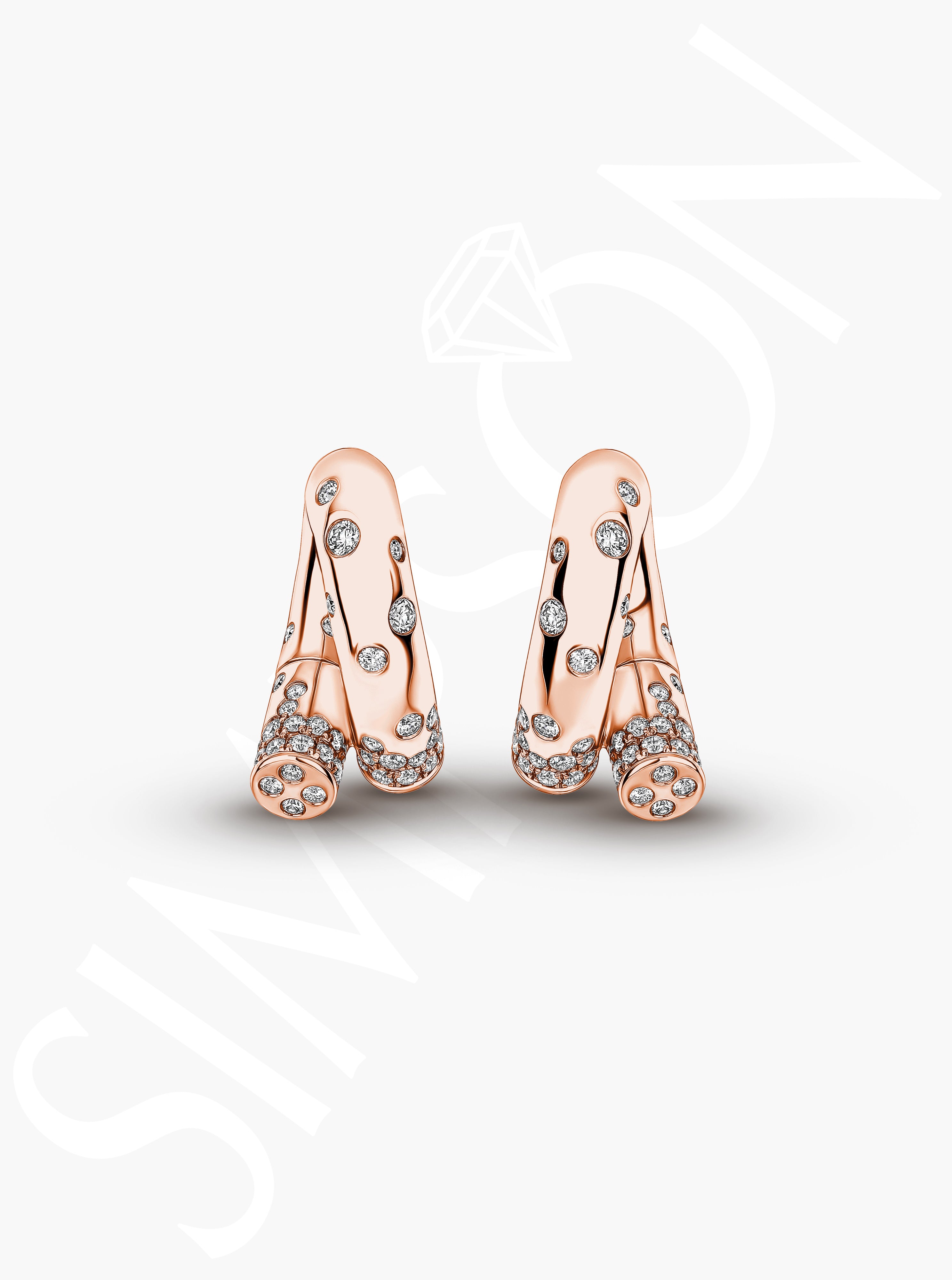 Rose Gold Diamond Sprinkle Earrings