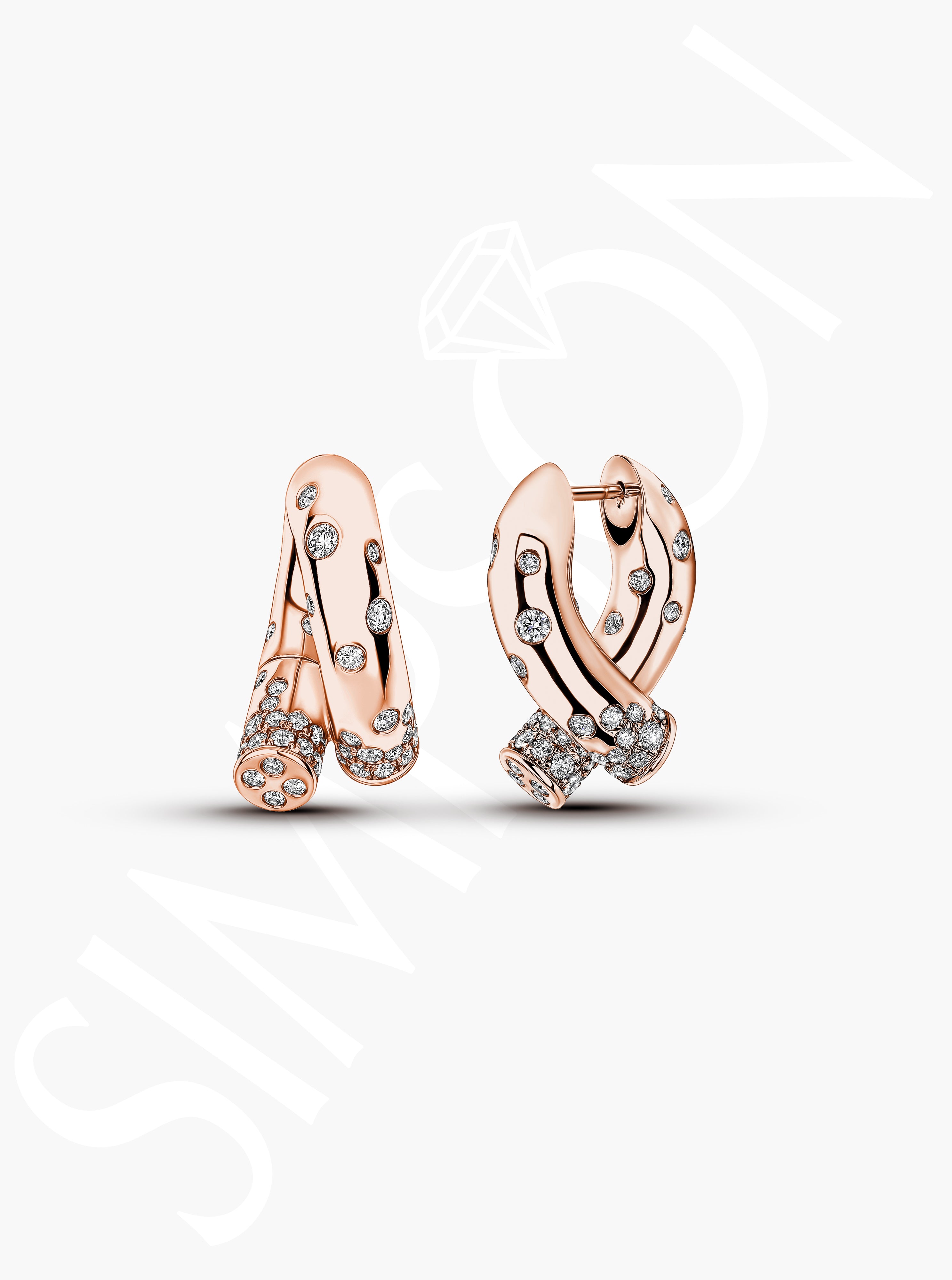 Rose Gold Diamond Sprinkle Earrings