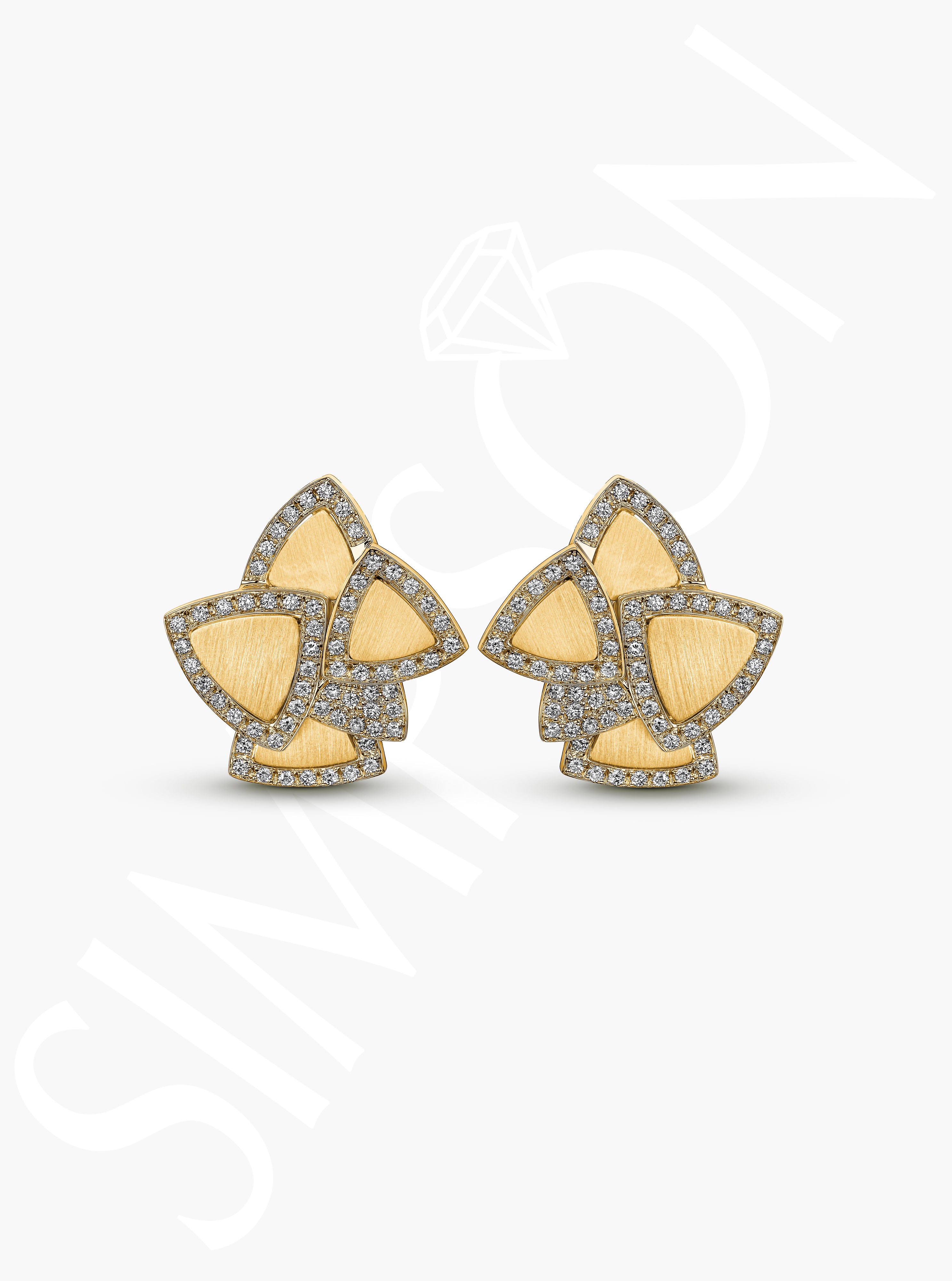 Geometric Pavé Diamond Drop Earrings