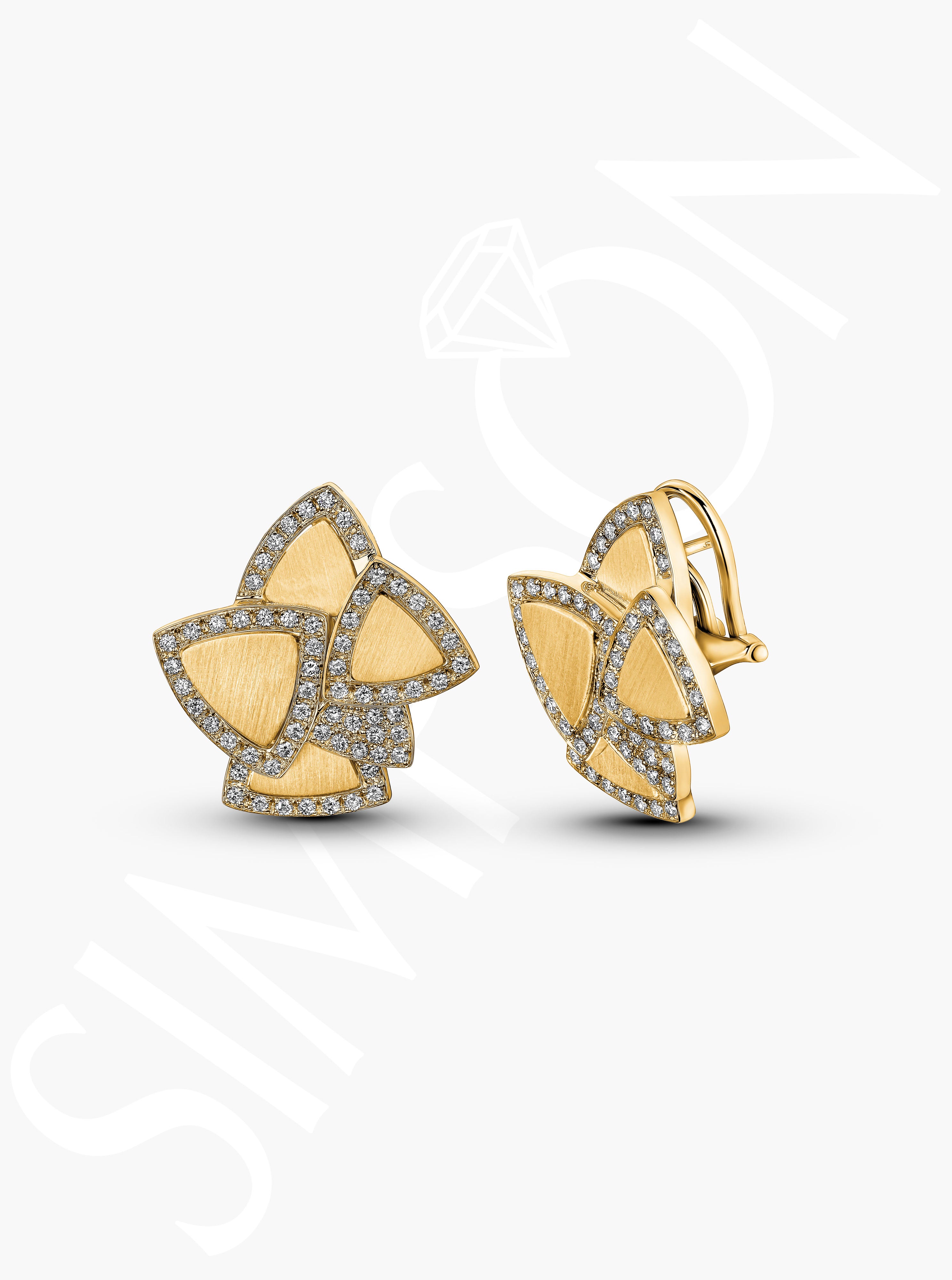 Geometric Pavé Diamond Drop Earrings