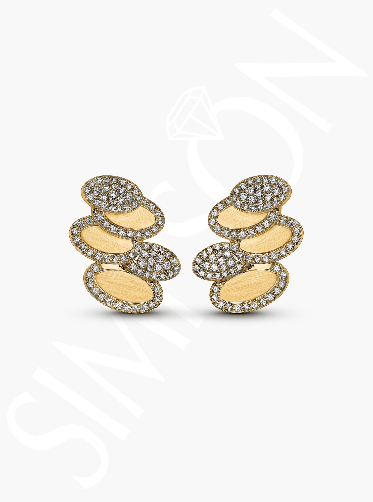 Oval Pavé Diamond Drop Earrings