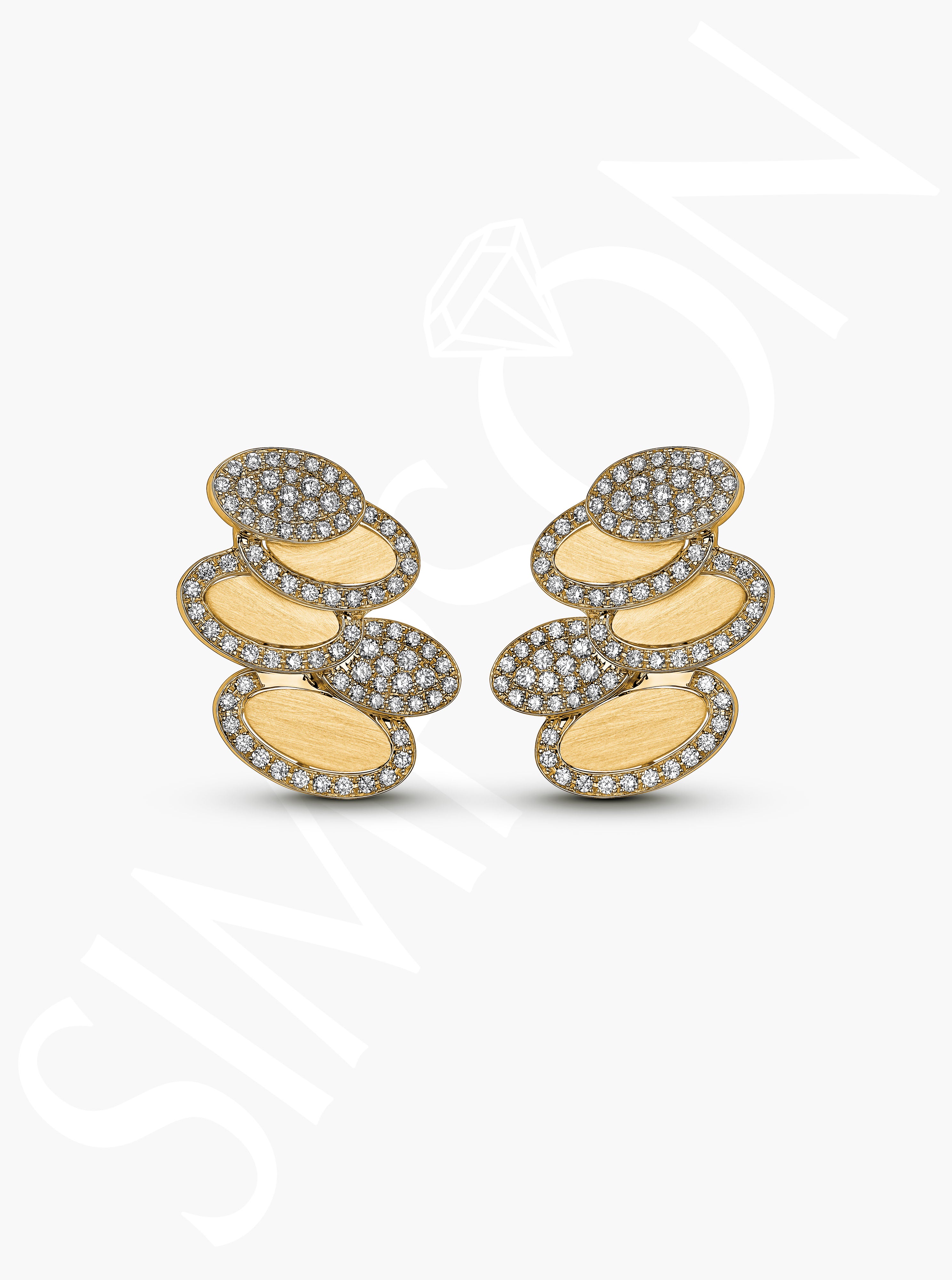 Oval Pavé Diamond Drop Earrings