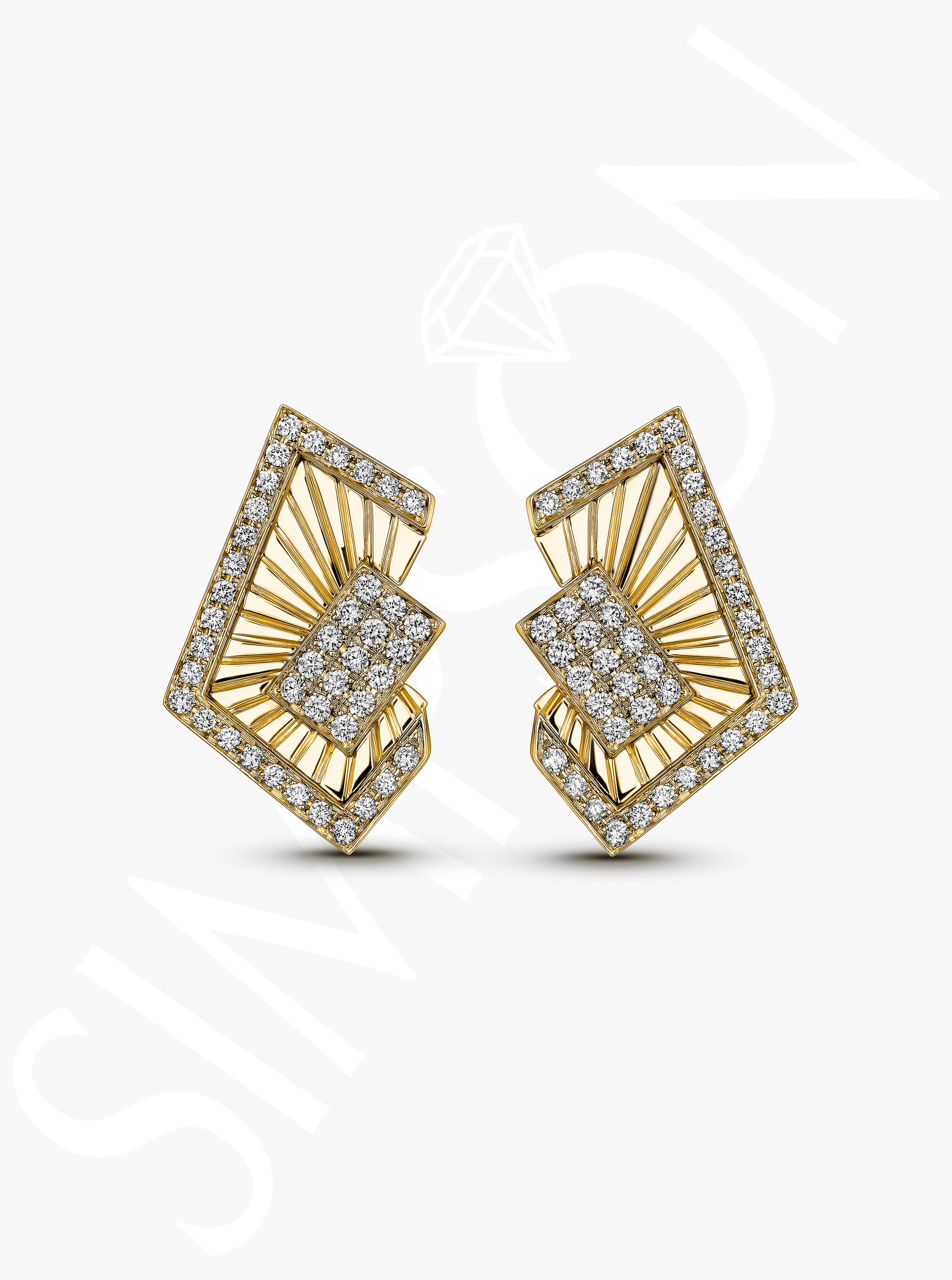 Vintage-Inspired Geometric Diamond Earrings