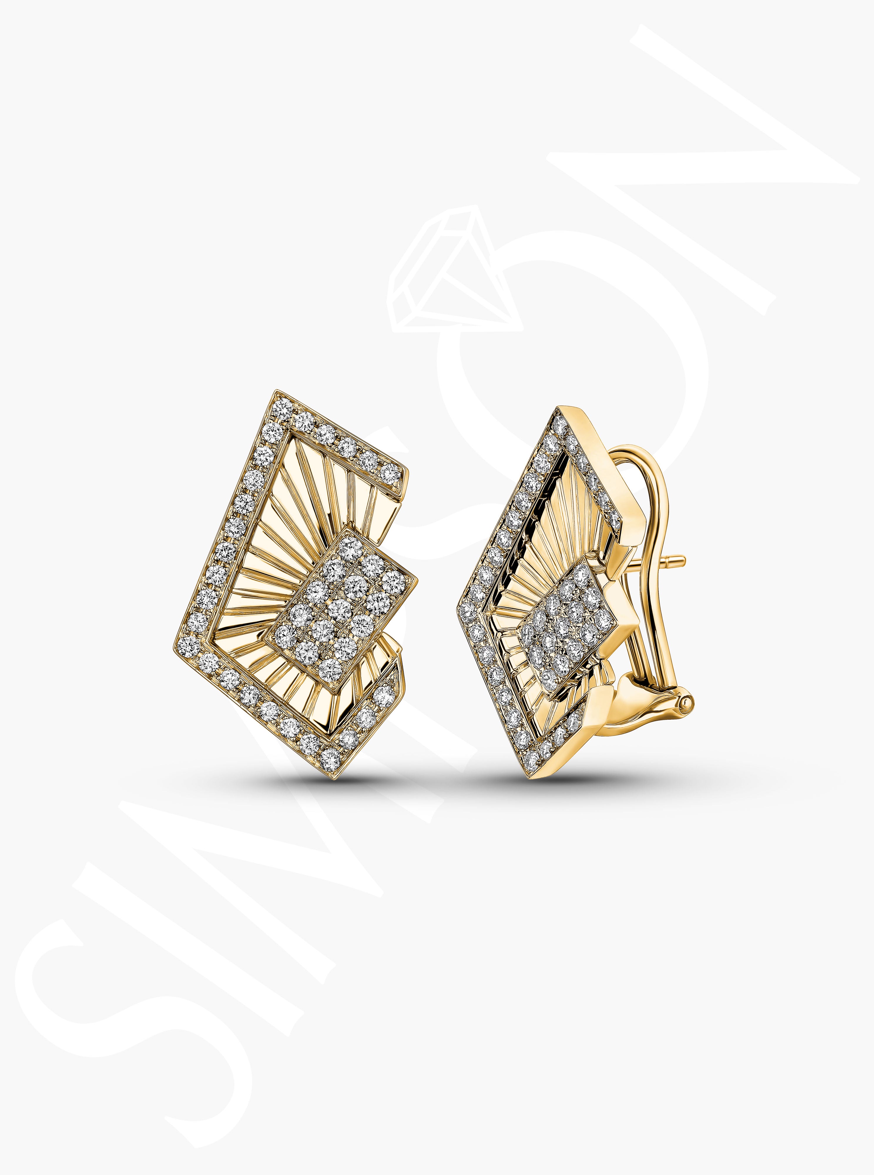 Vintage-Inspired Geometric Diamond Earrings