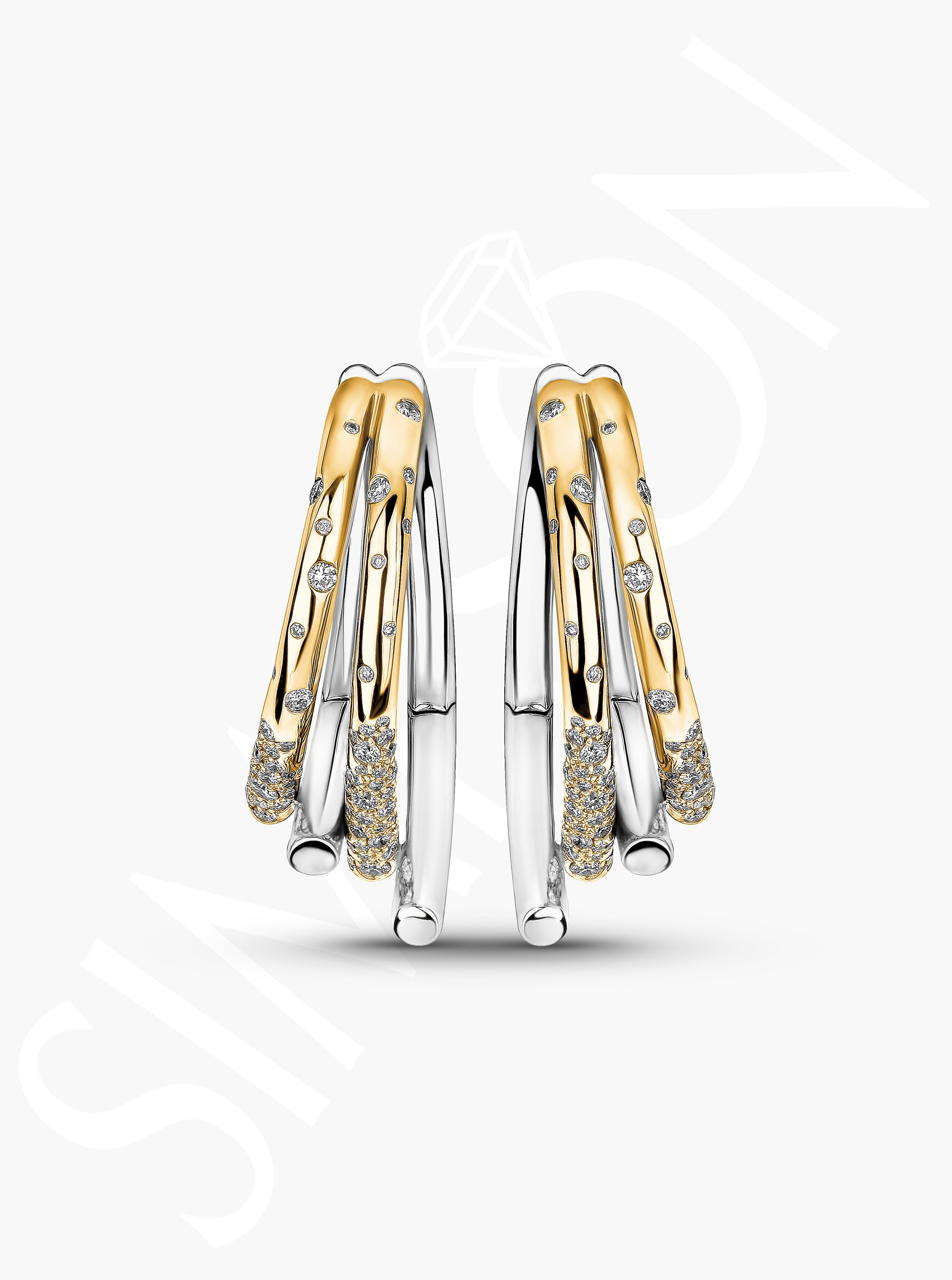 Two-Tone Multi-Hoop Earrings