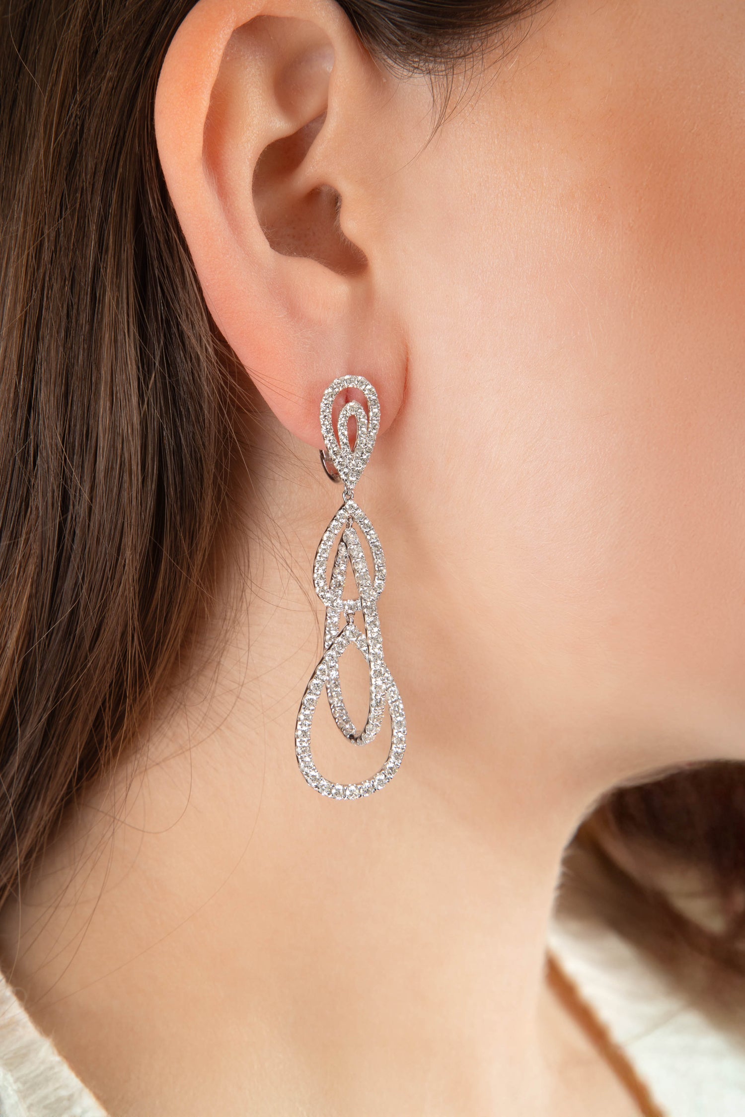 Diamond Teardrop Multi-Hoop Earrings