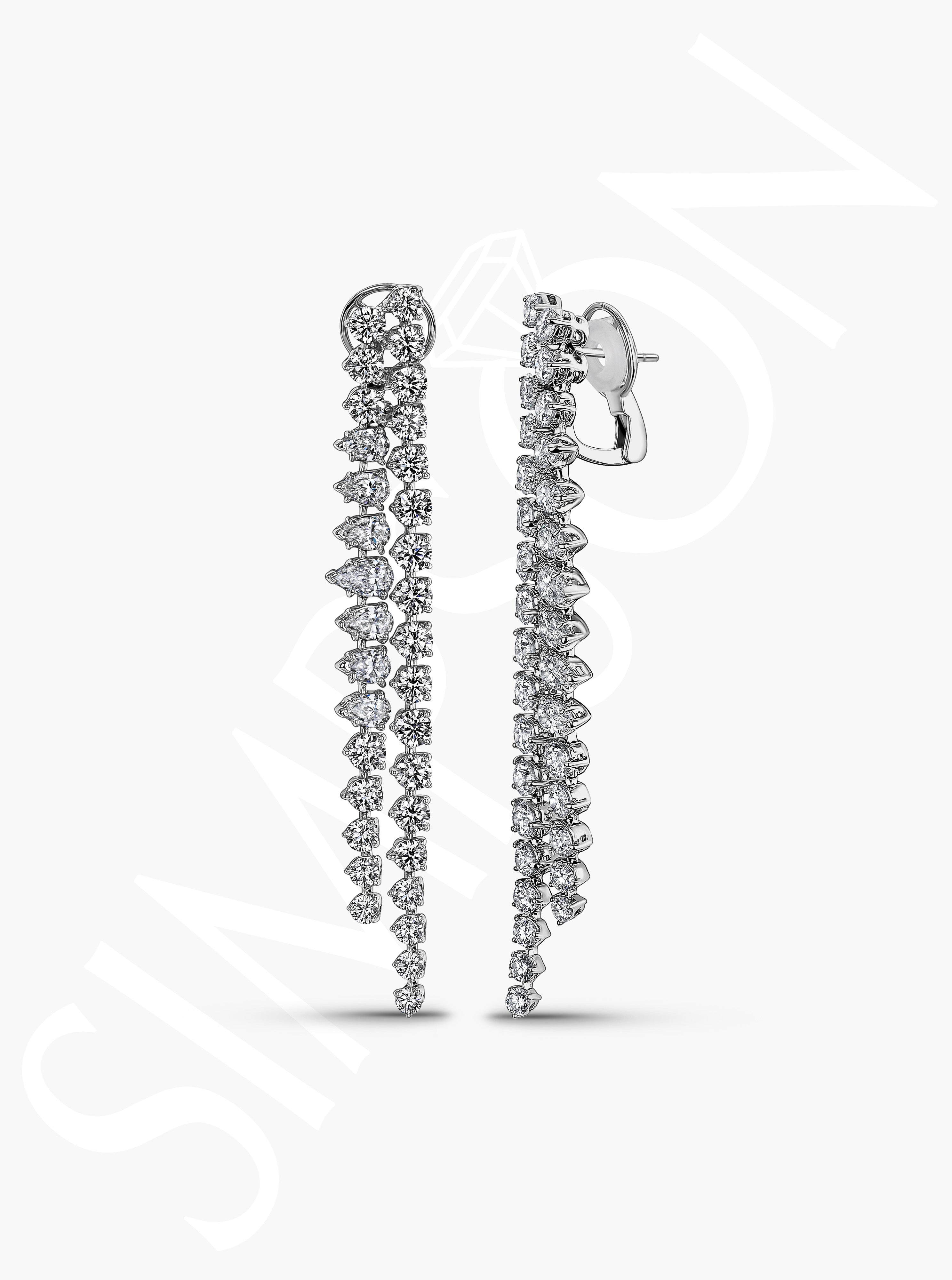 Dual Diamond Strand Earrings