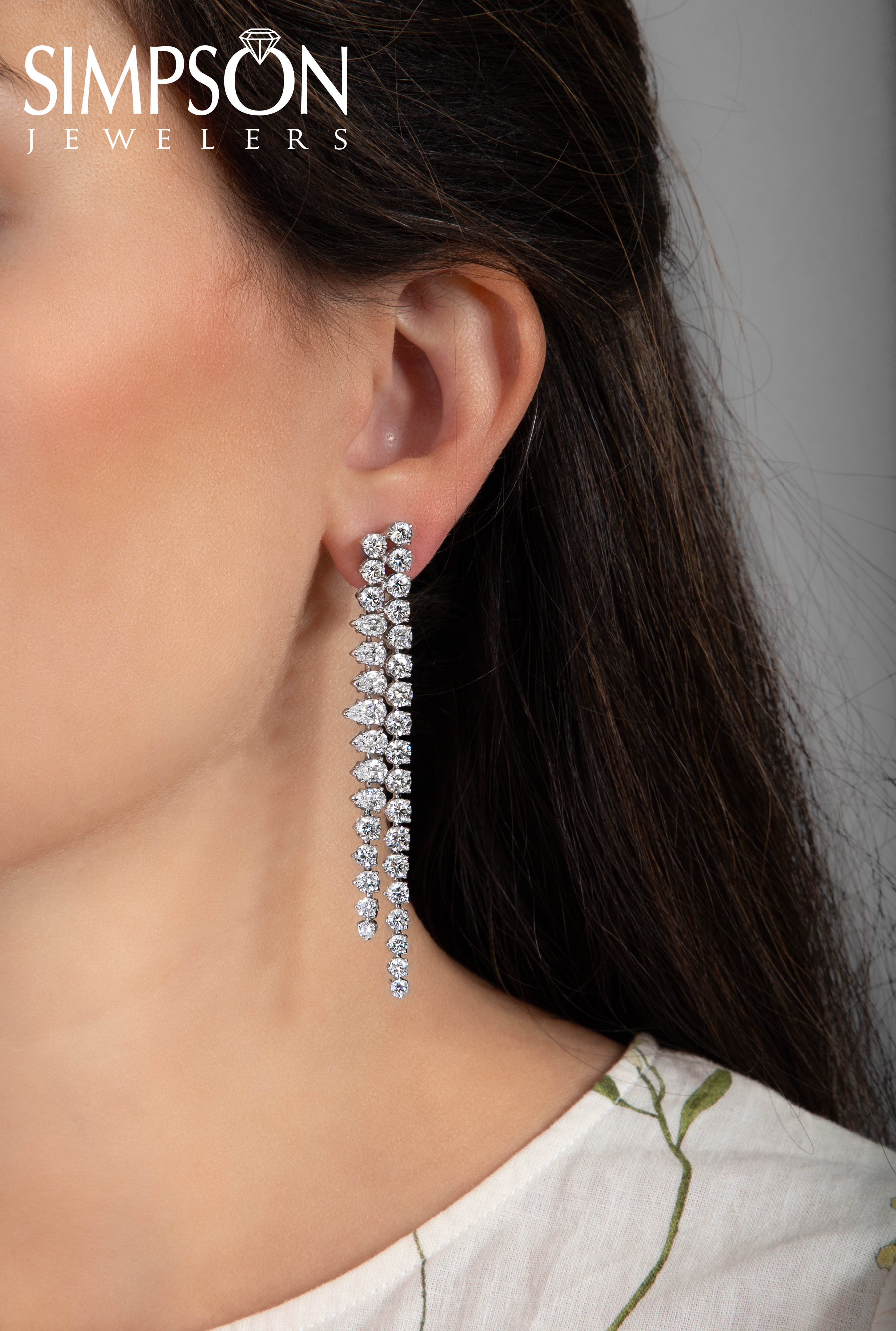 Dual Diamond Strand Earrings