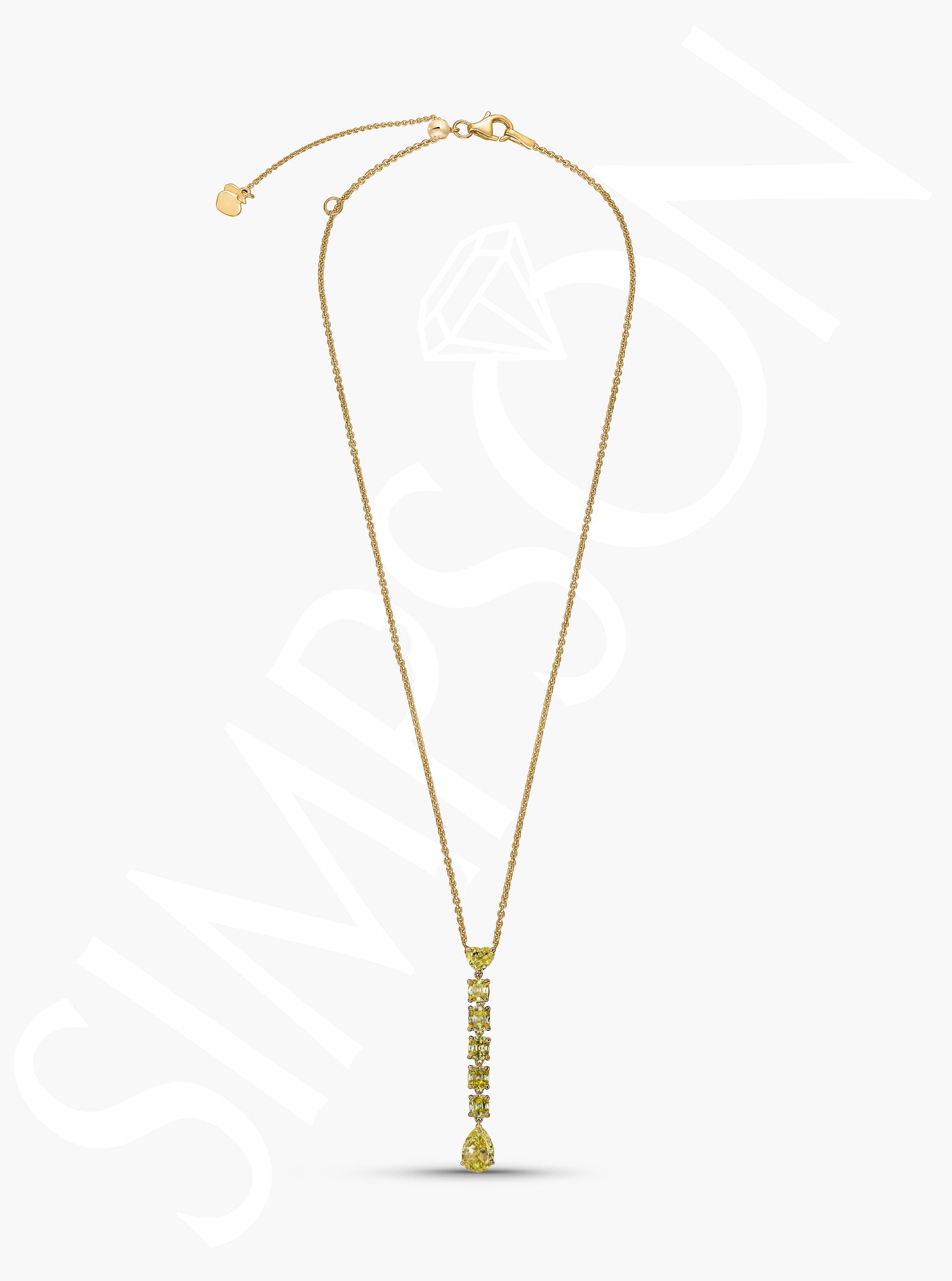 Yellow Diamond Drop Necklace