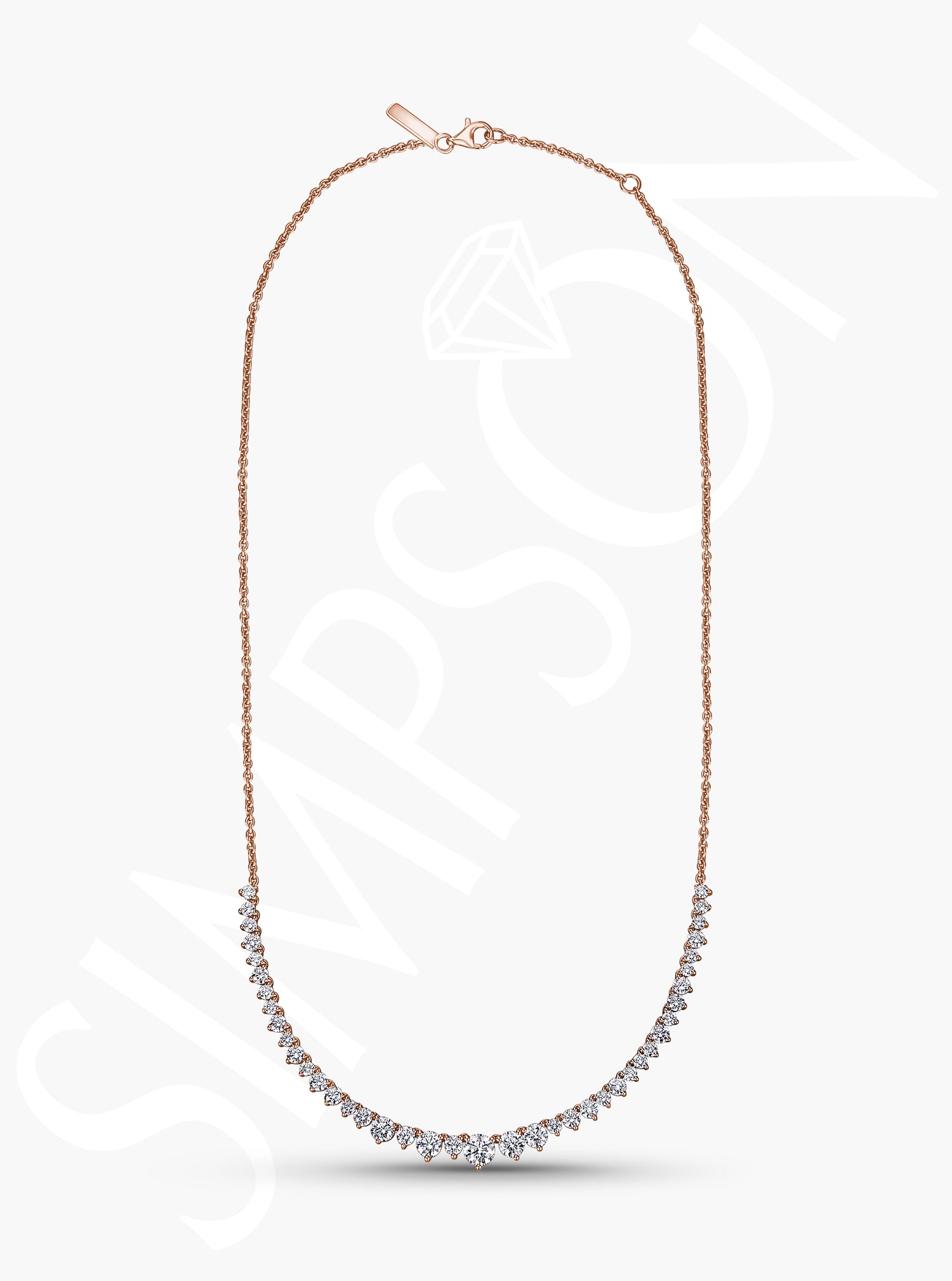 Rose Gold Graduated Diamond Necklace