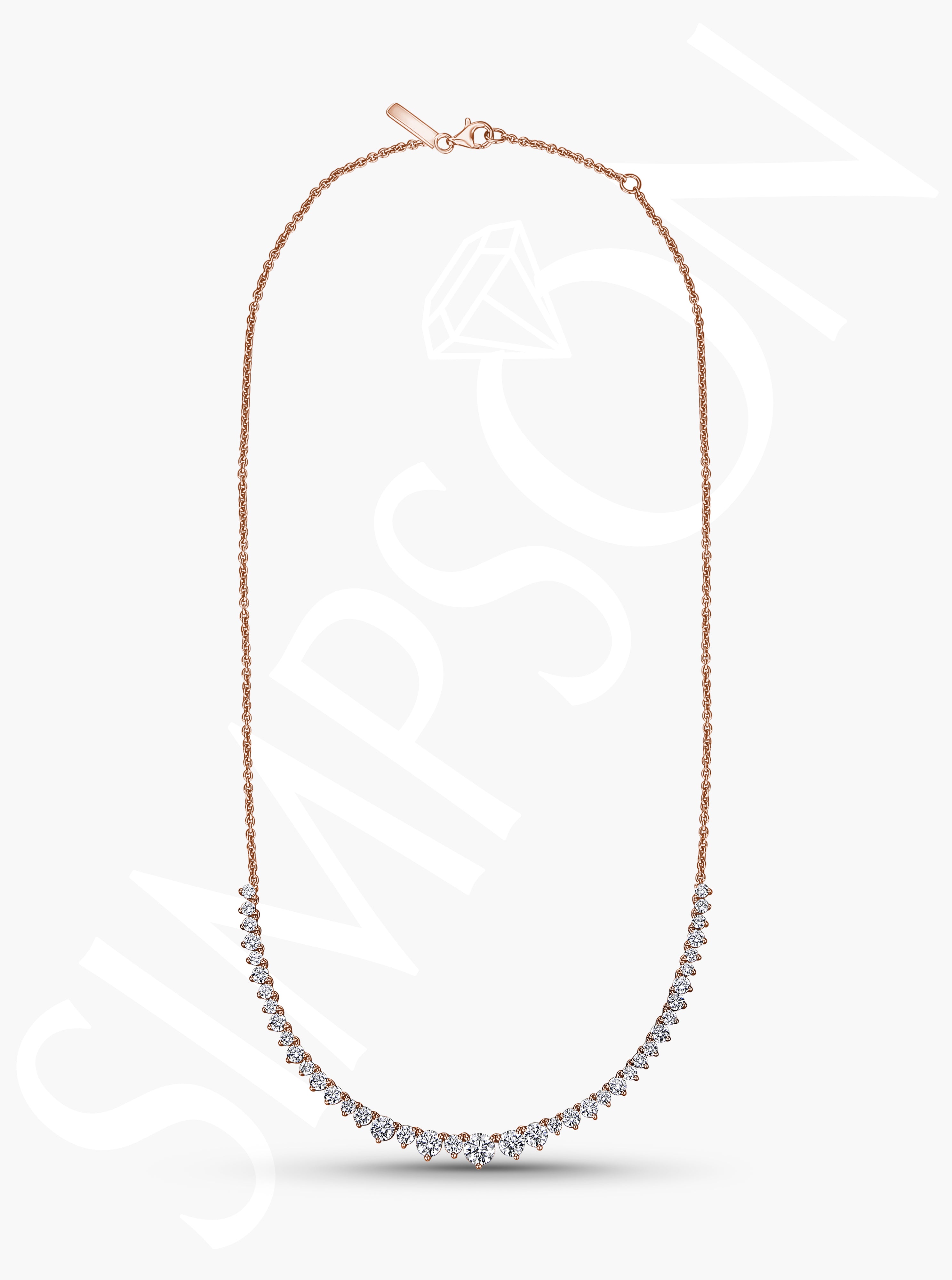 Rose Gold Graduated Diamond Necklace