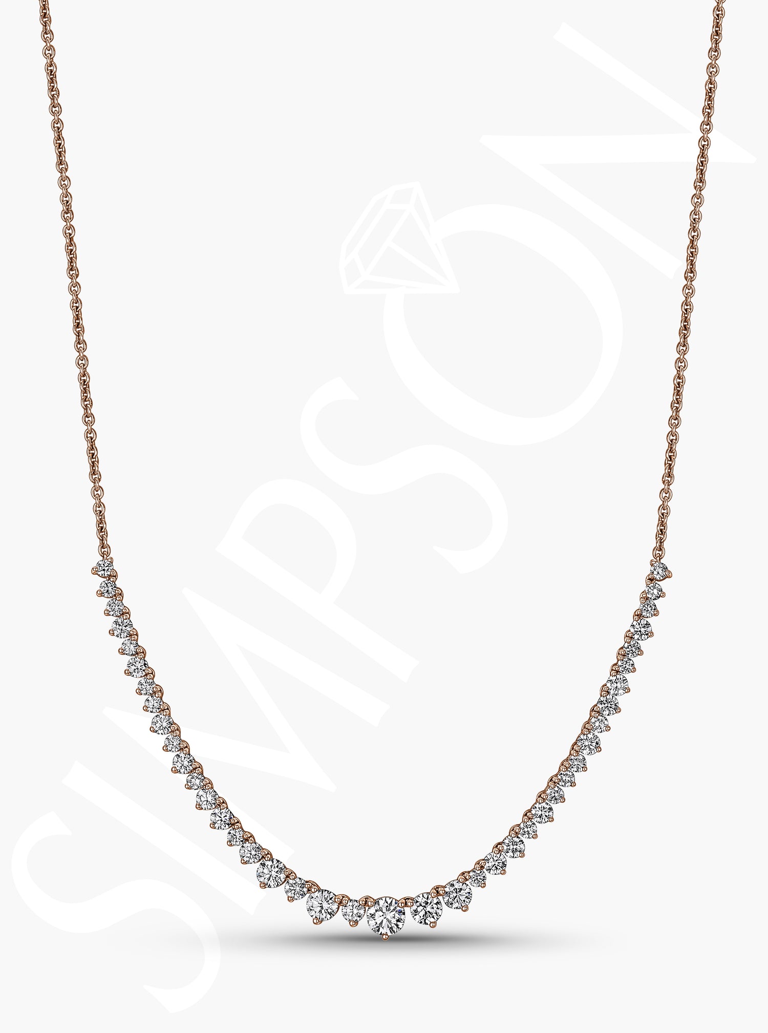 Rose Gold Graduated Diamond Necklace