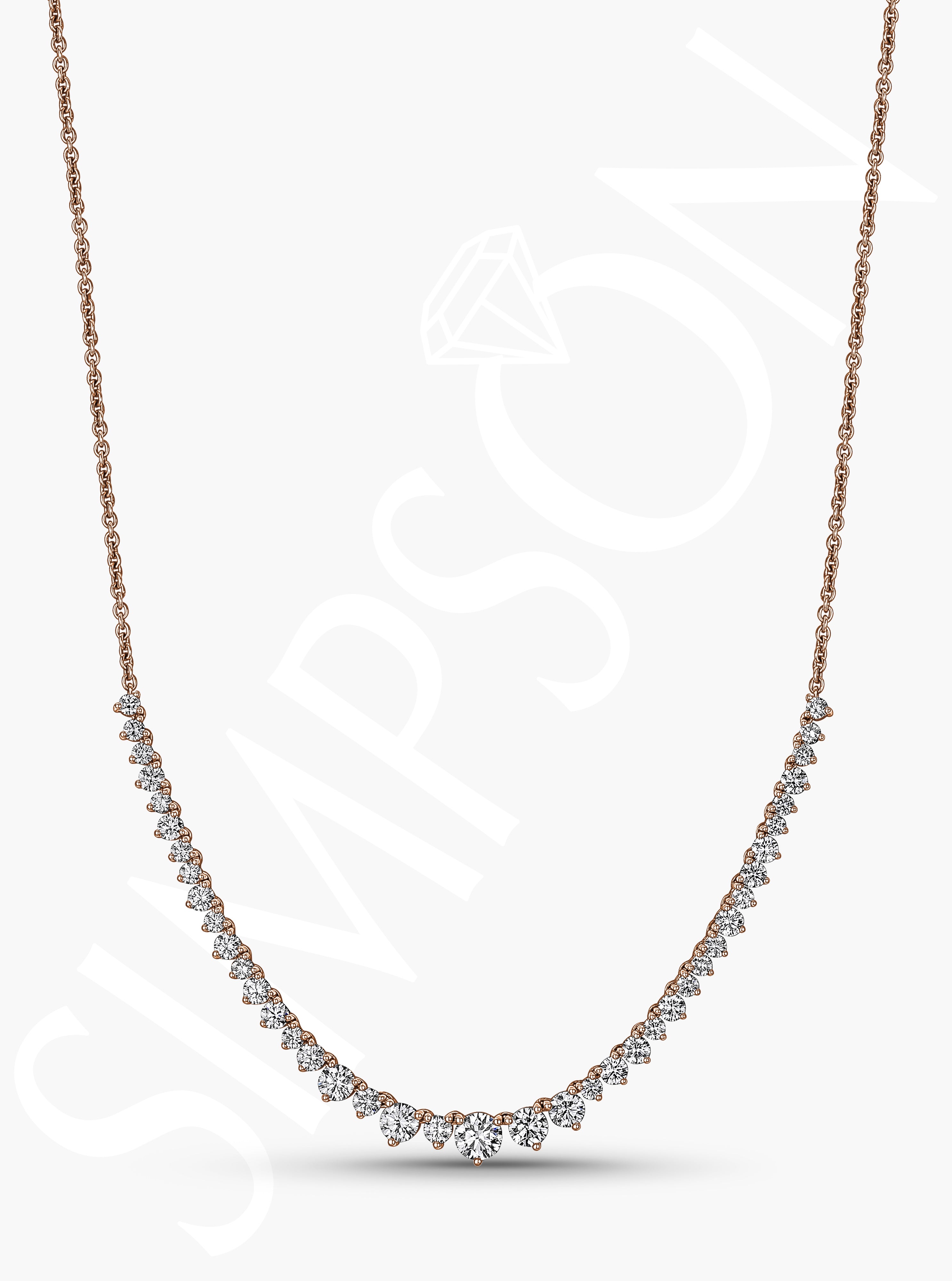Rose Gold Graduated Diamond Necklace
