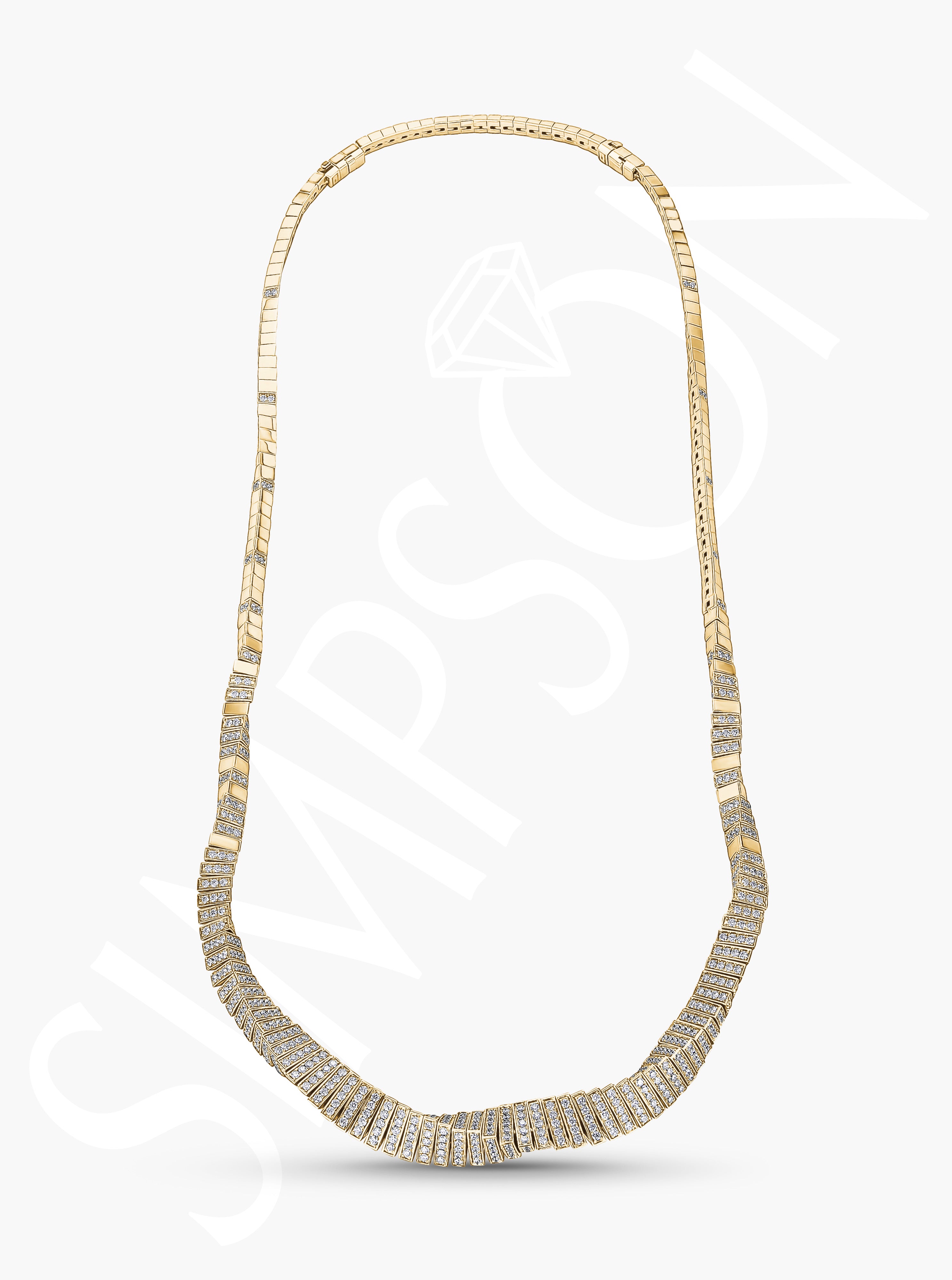 Gold Diamond Choker Necklace