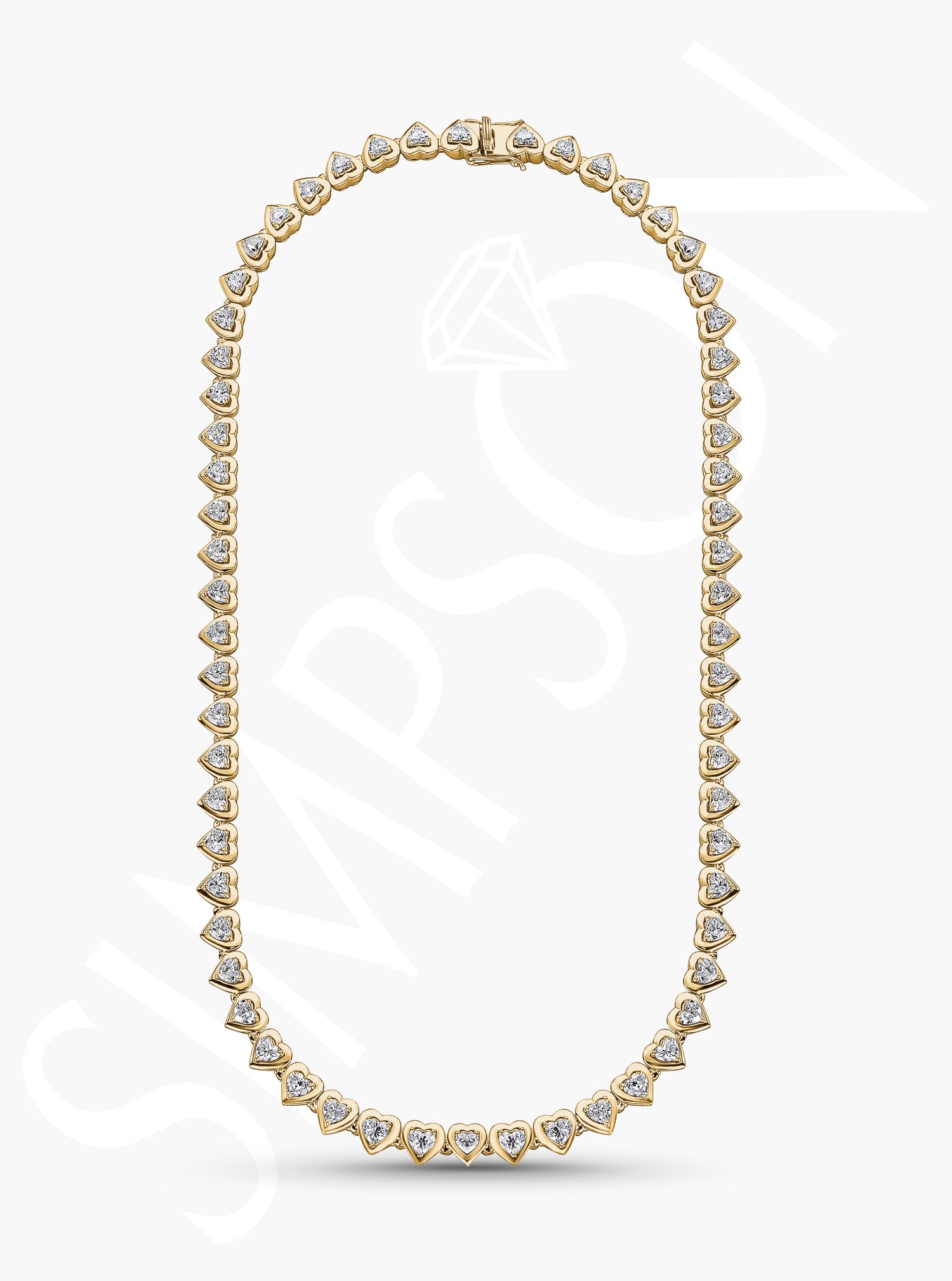 Heart-Shaped Bezel Set Diamond Necklace
