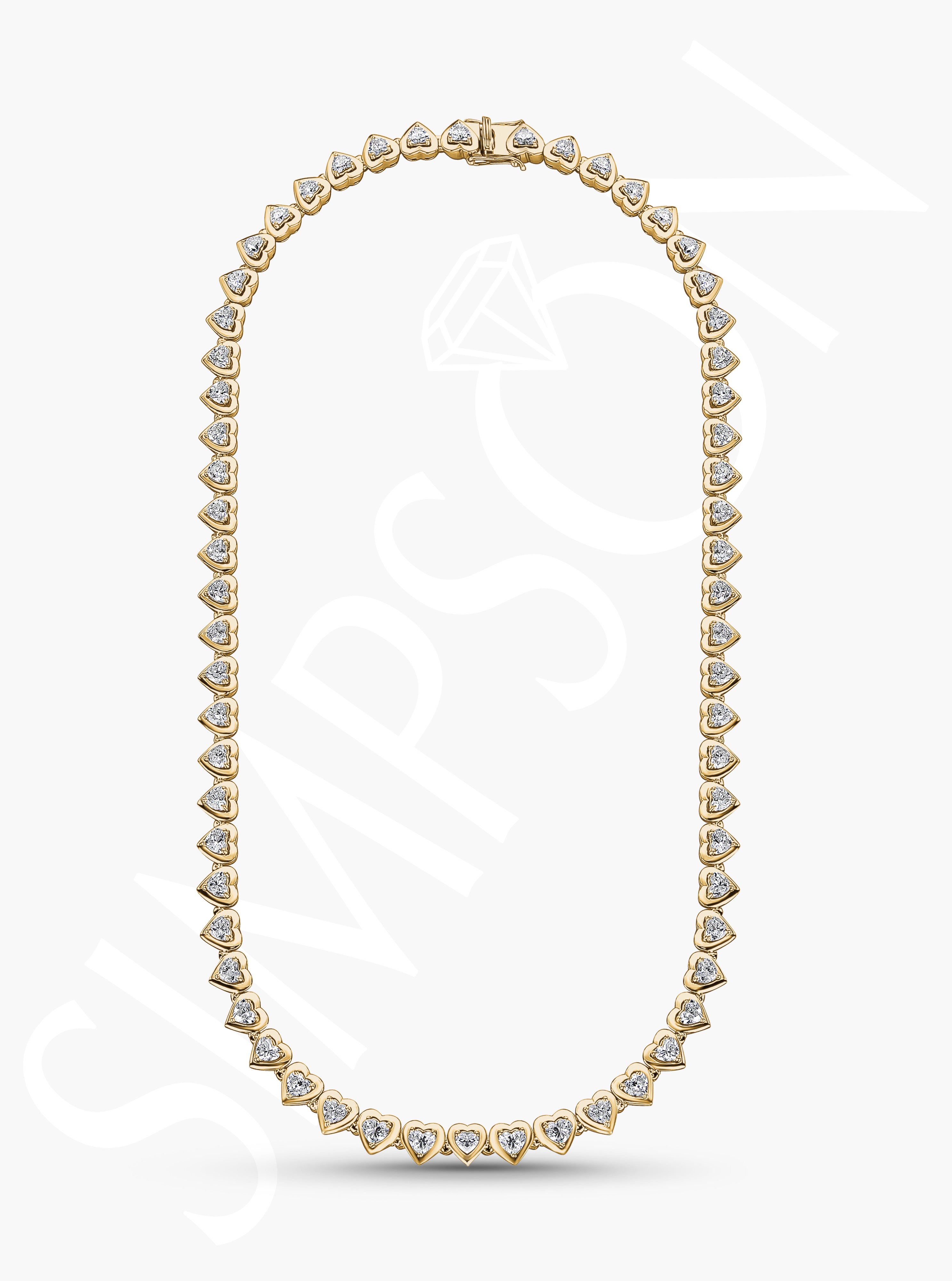 Heart-Shaped Bezel Set Diamond Necklace