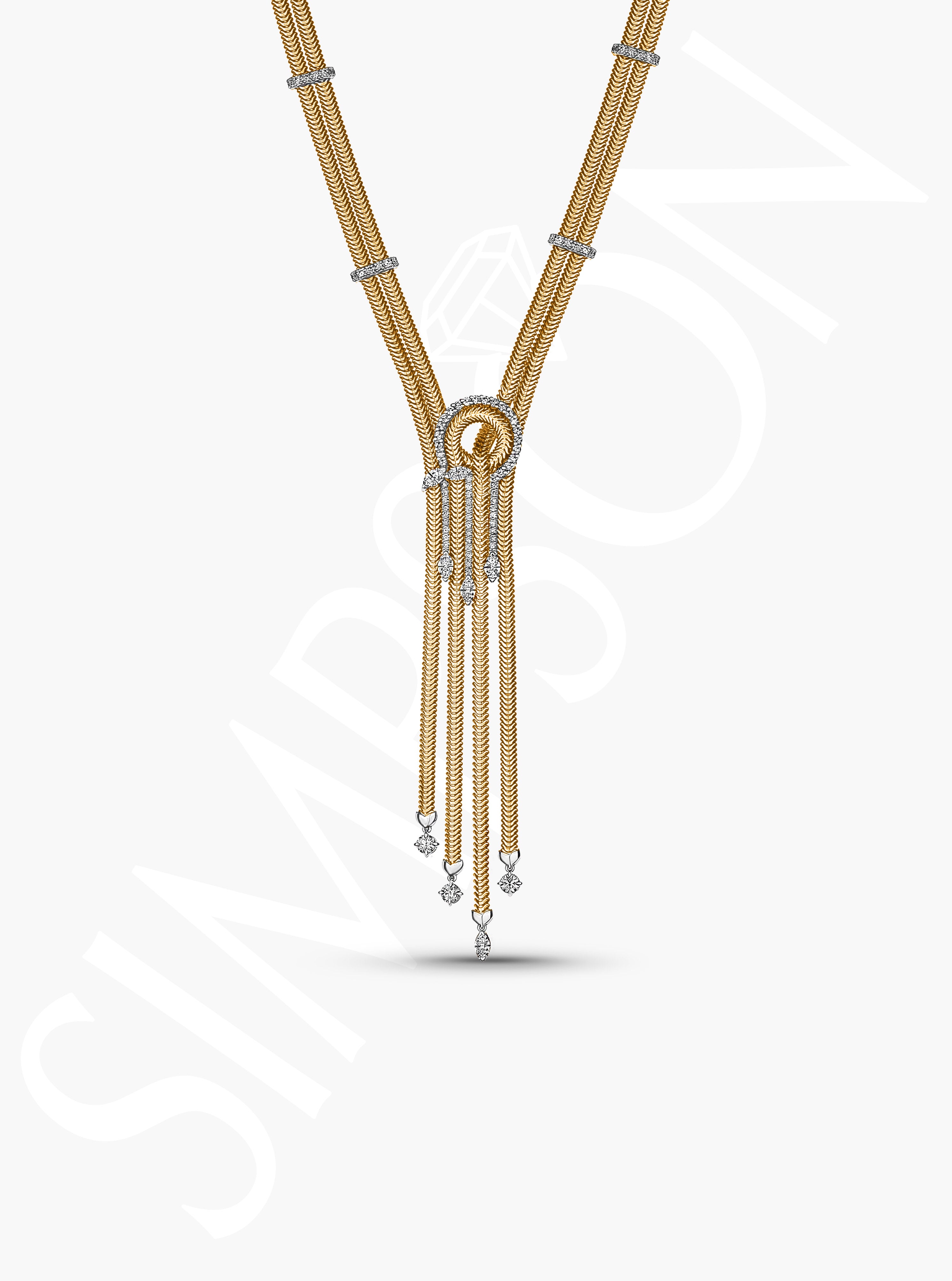 Diamond and Gold Tassel Necklace