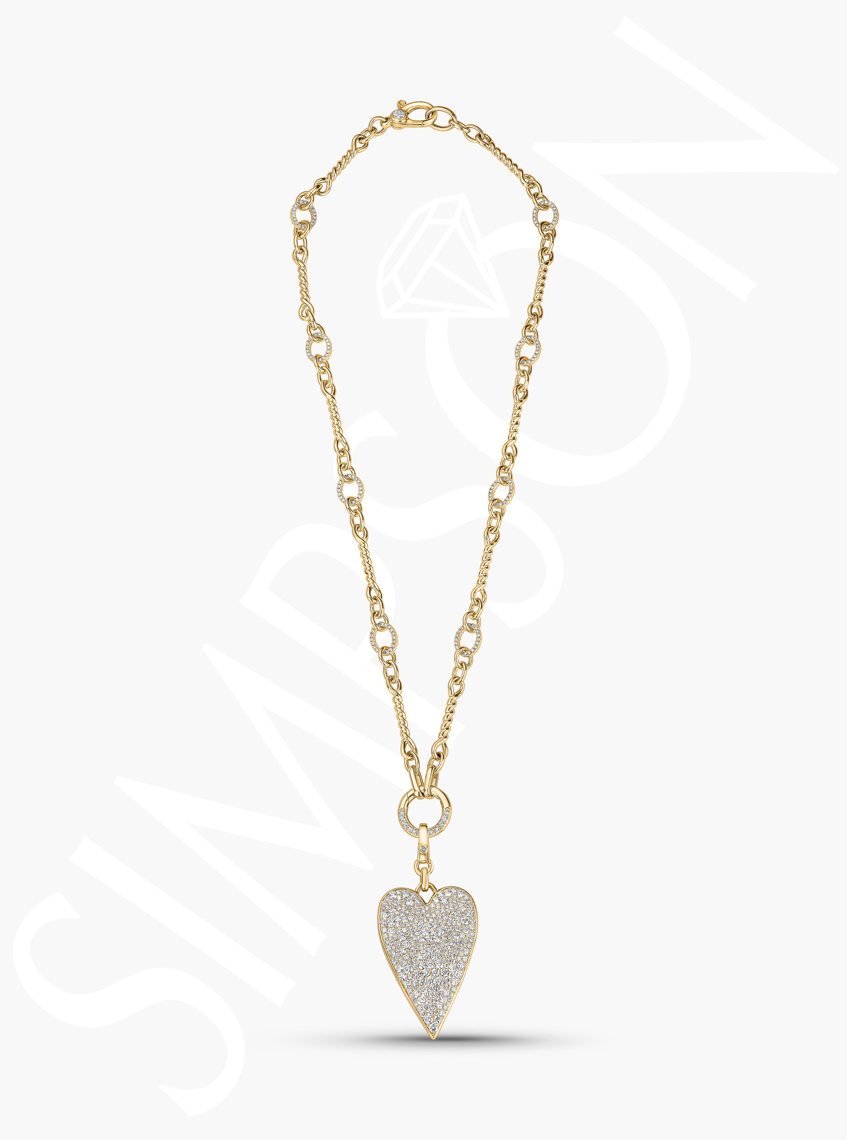 Pavé Diamond Heart Pendant Necklace