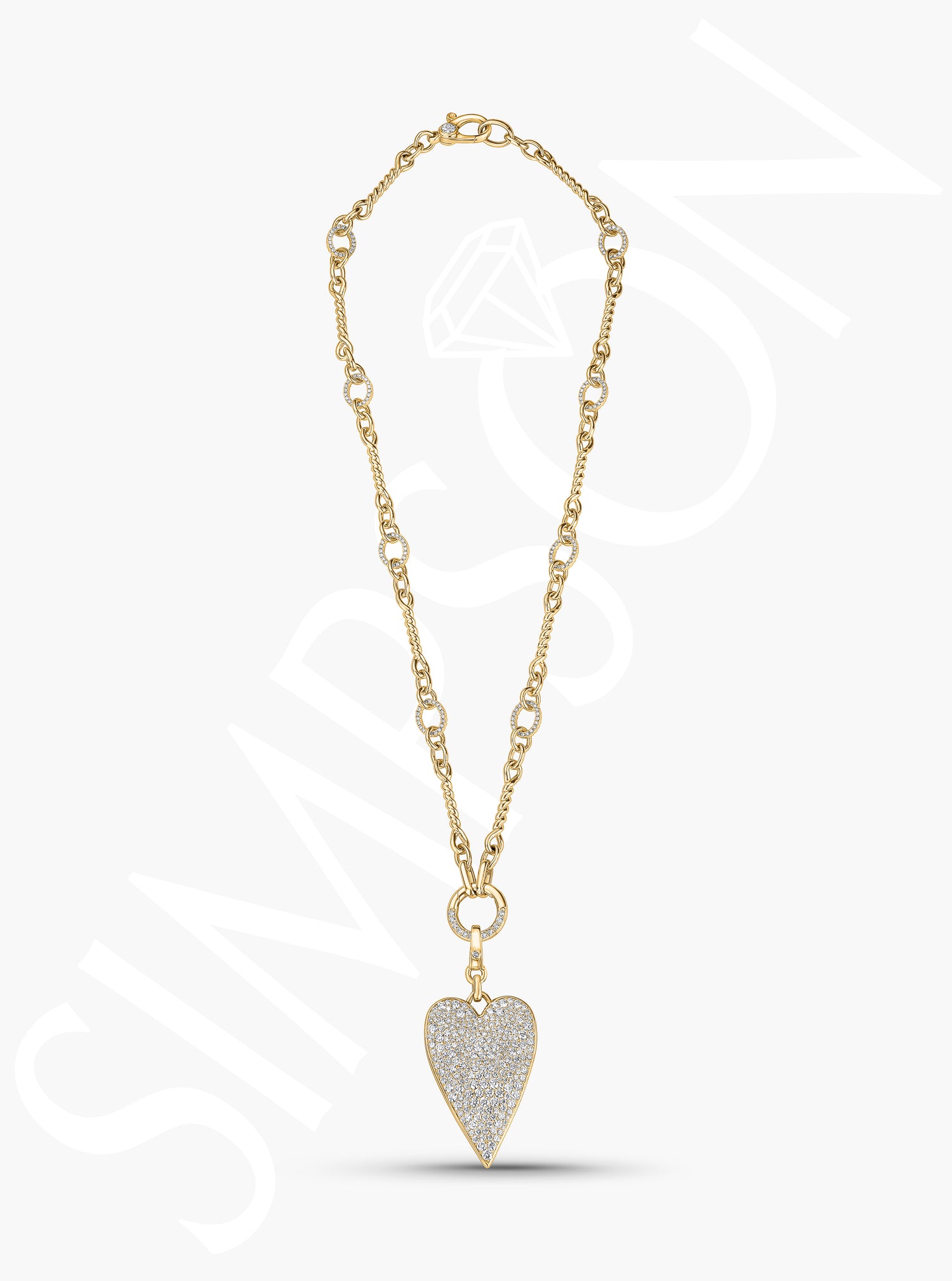 Pavé Diamond Heart Pendant Necklace