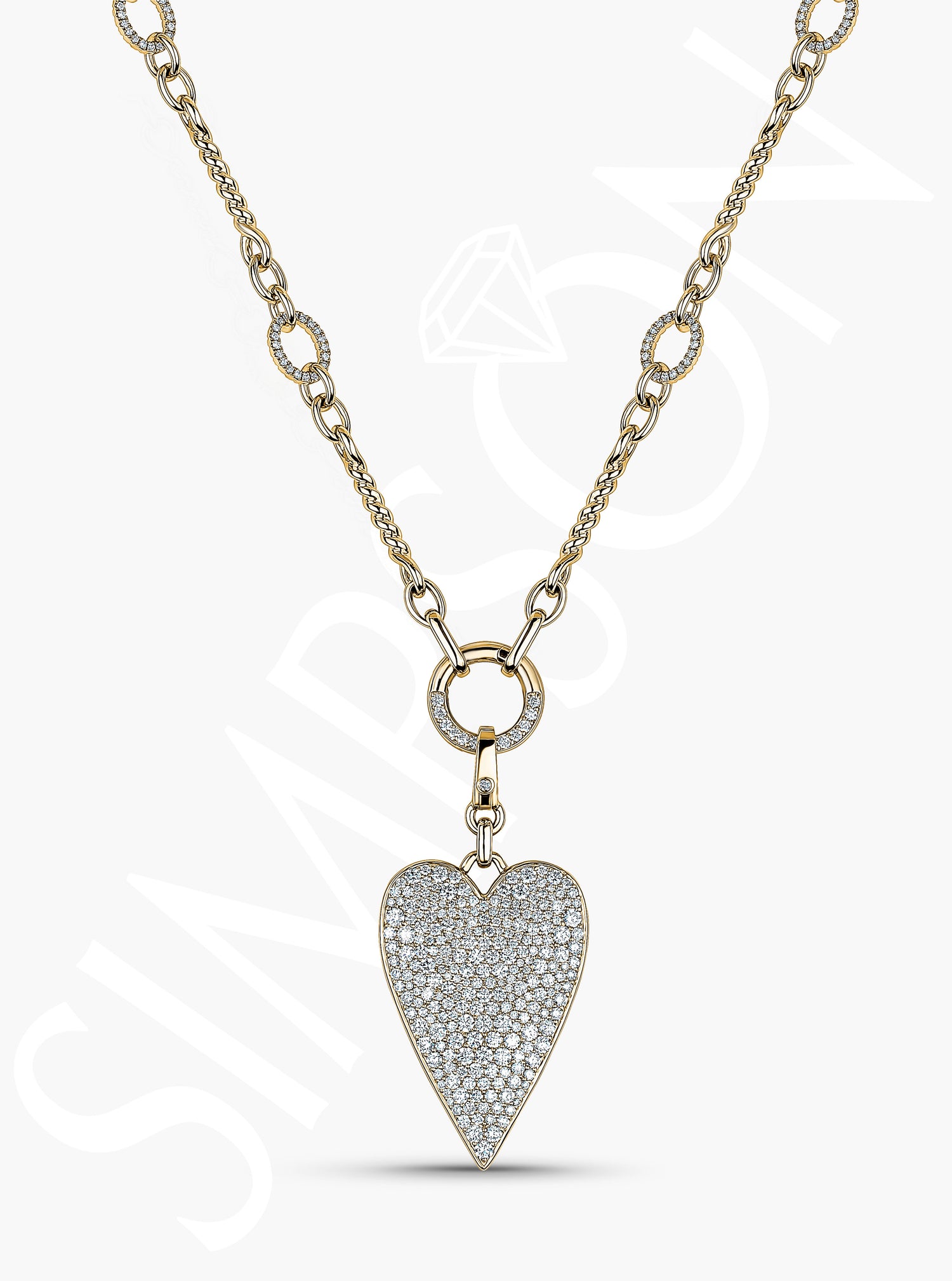 Pavé Diamond Heart Pendant Necklace