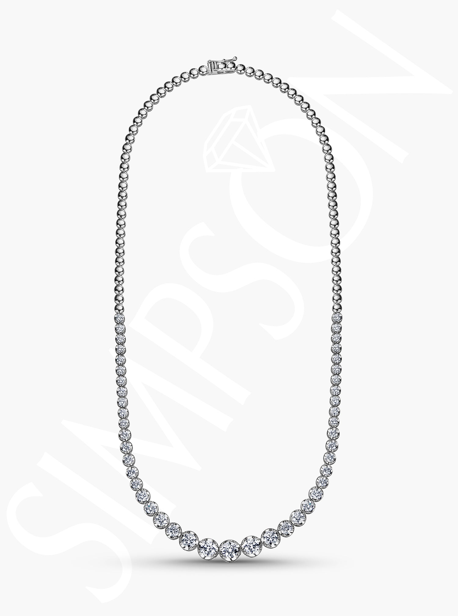 Graduated Diamond Tennis Necklace