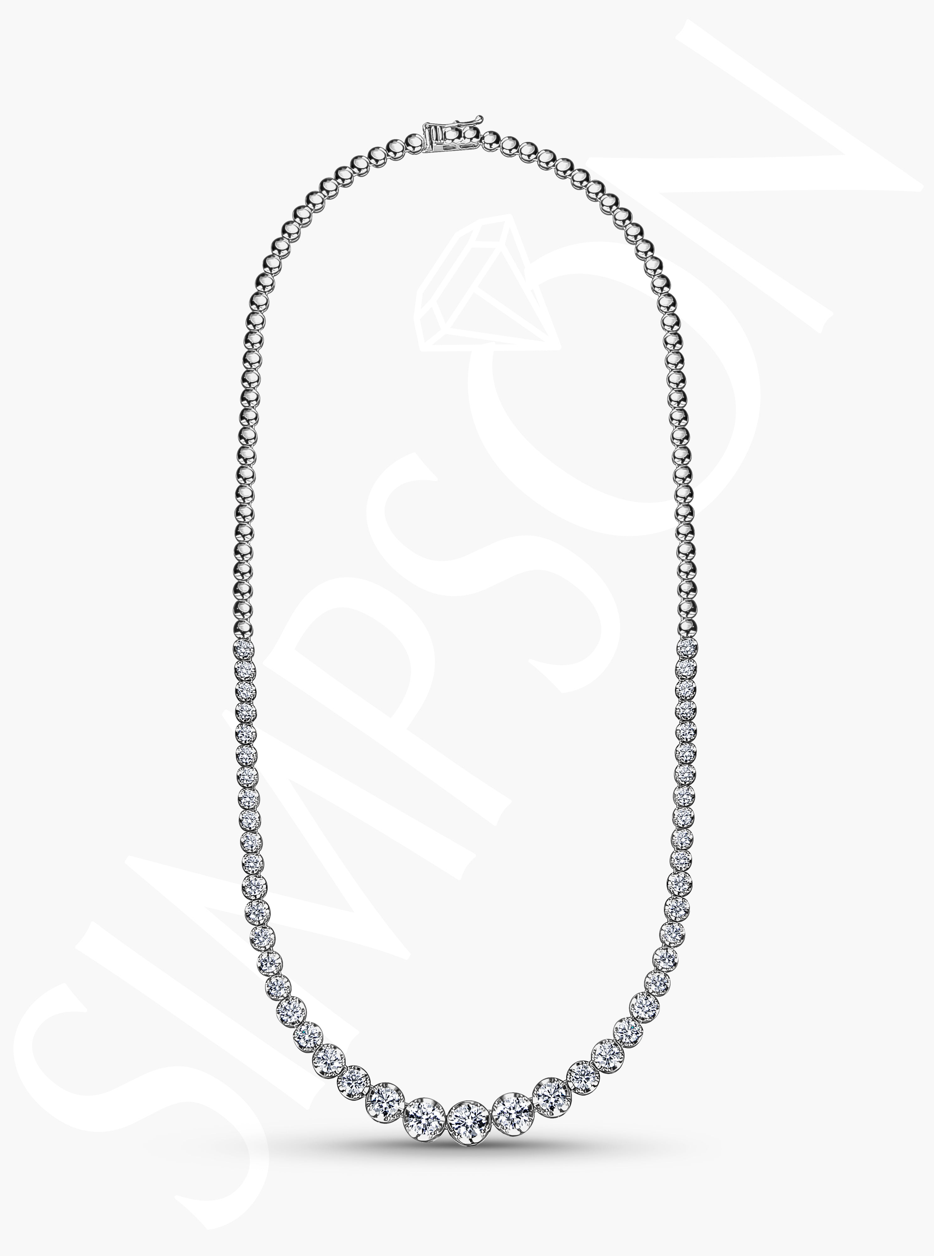 Graduated Diamond Tennis Necklace