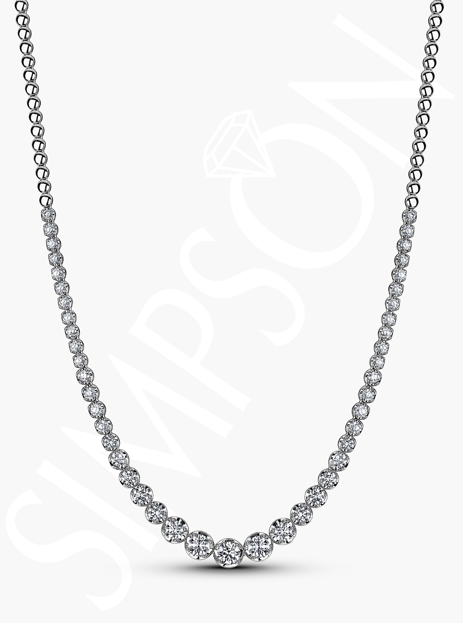 Graduated Diamond Tennis Necklace