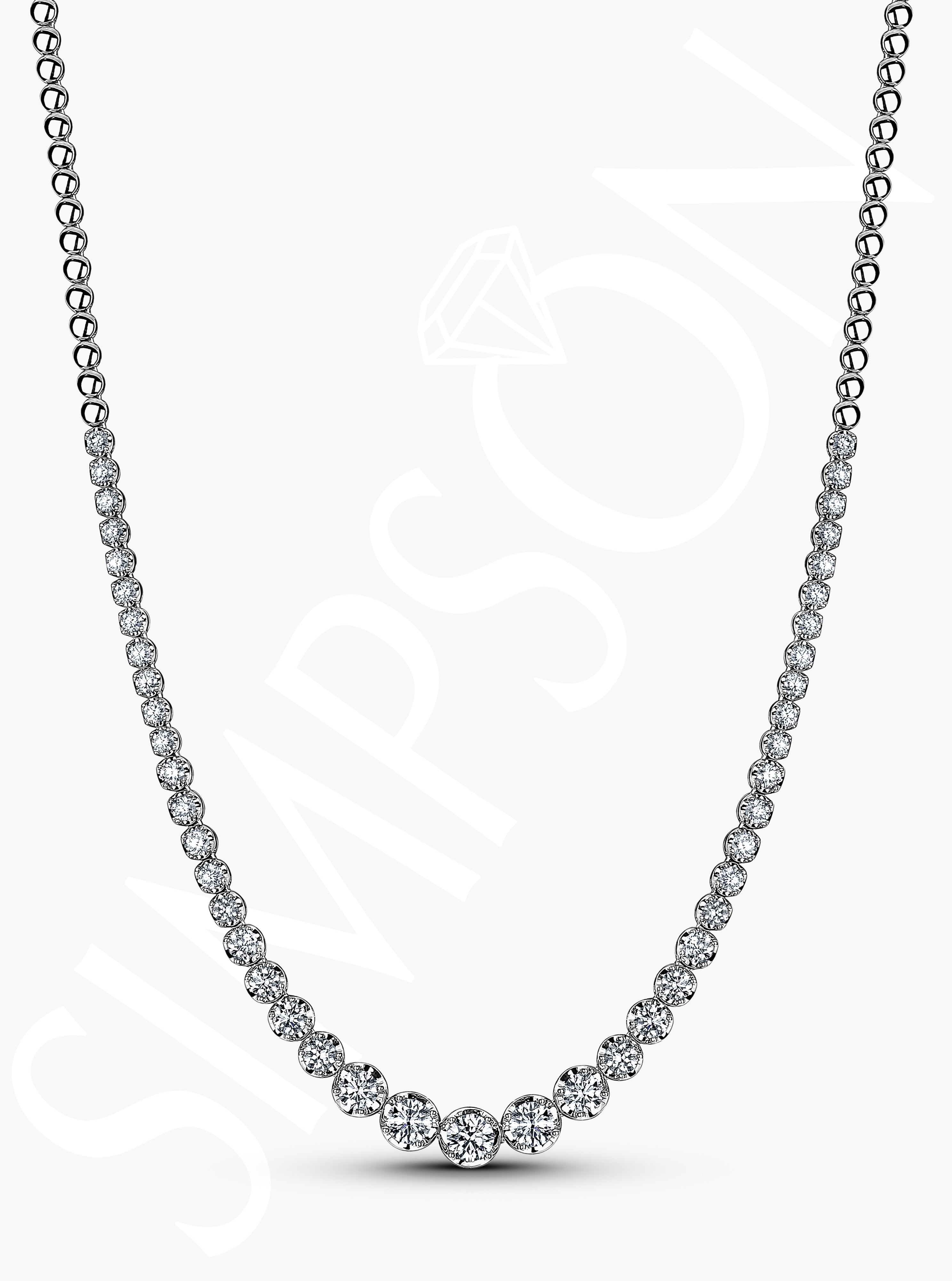 Graduated Diamond Tennis Necklace