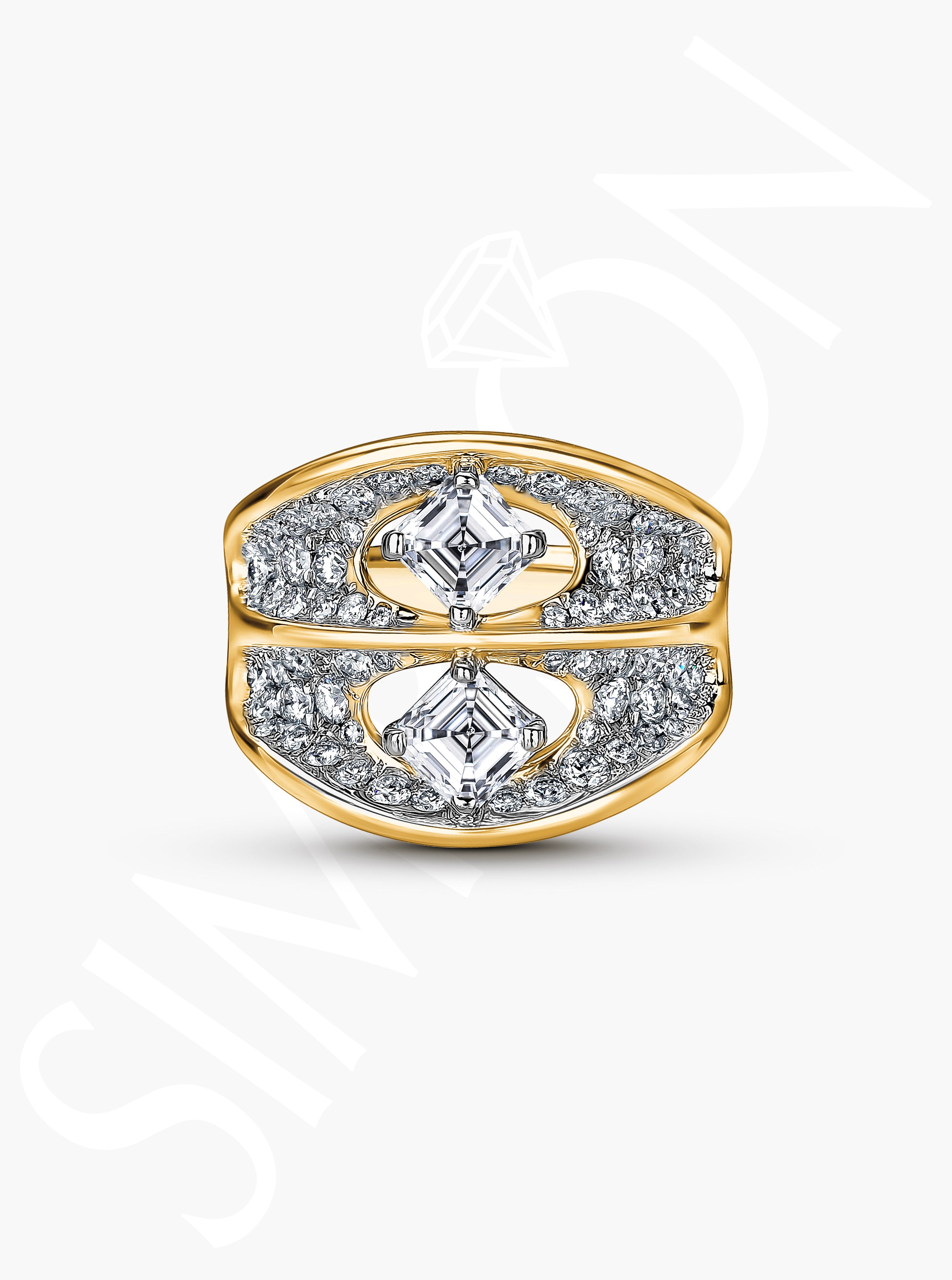Geometric Diamond Ring