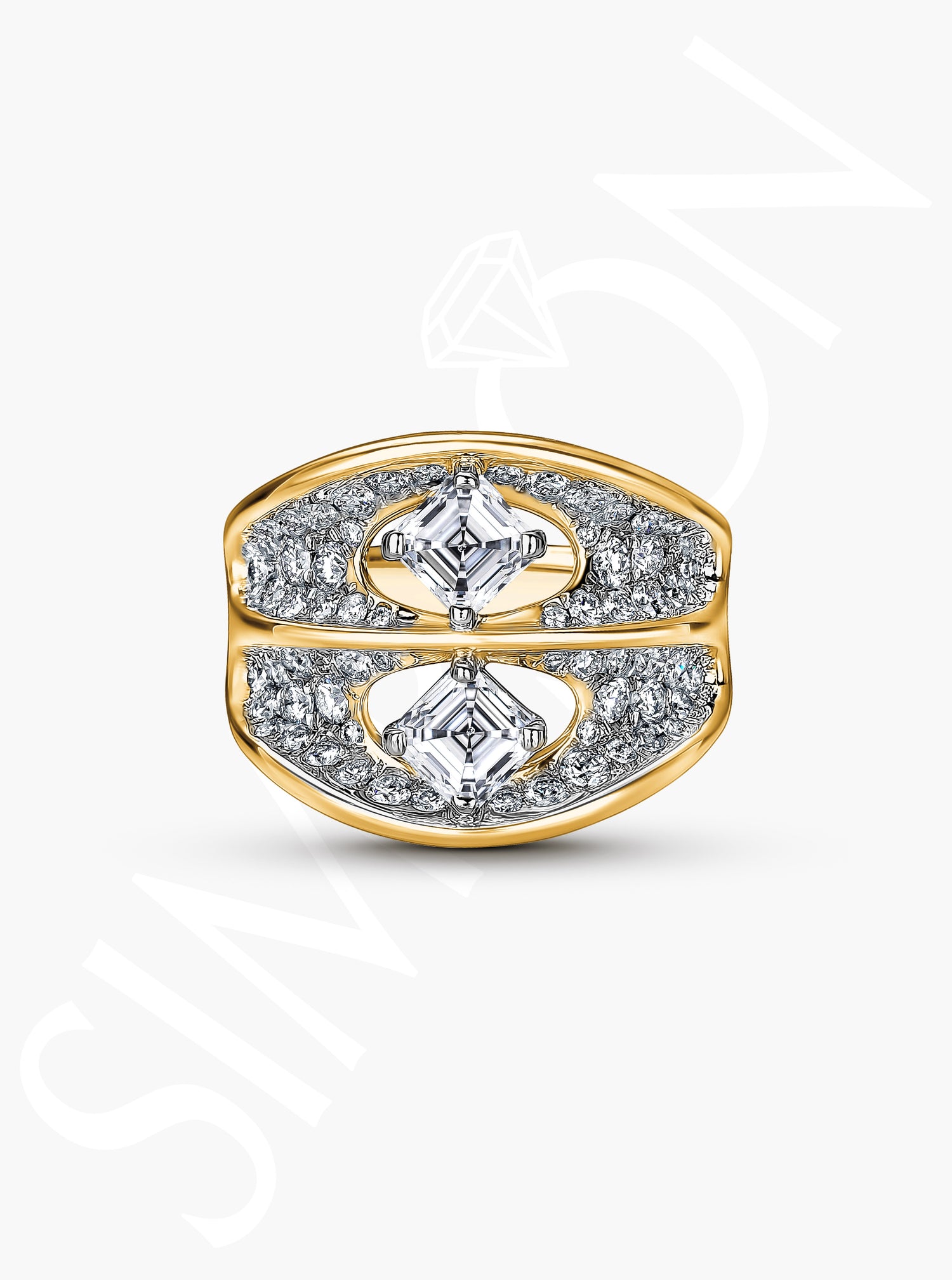 Geometric Diamond Ring