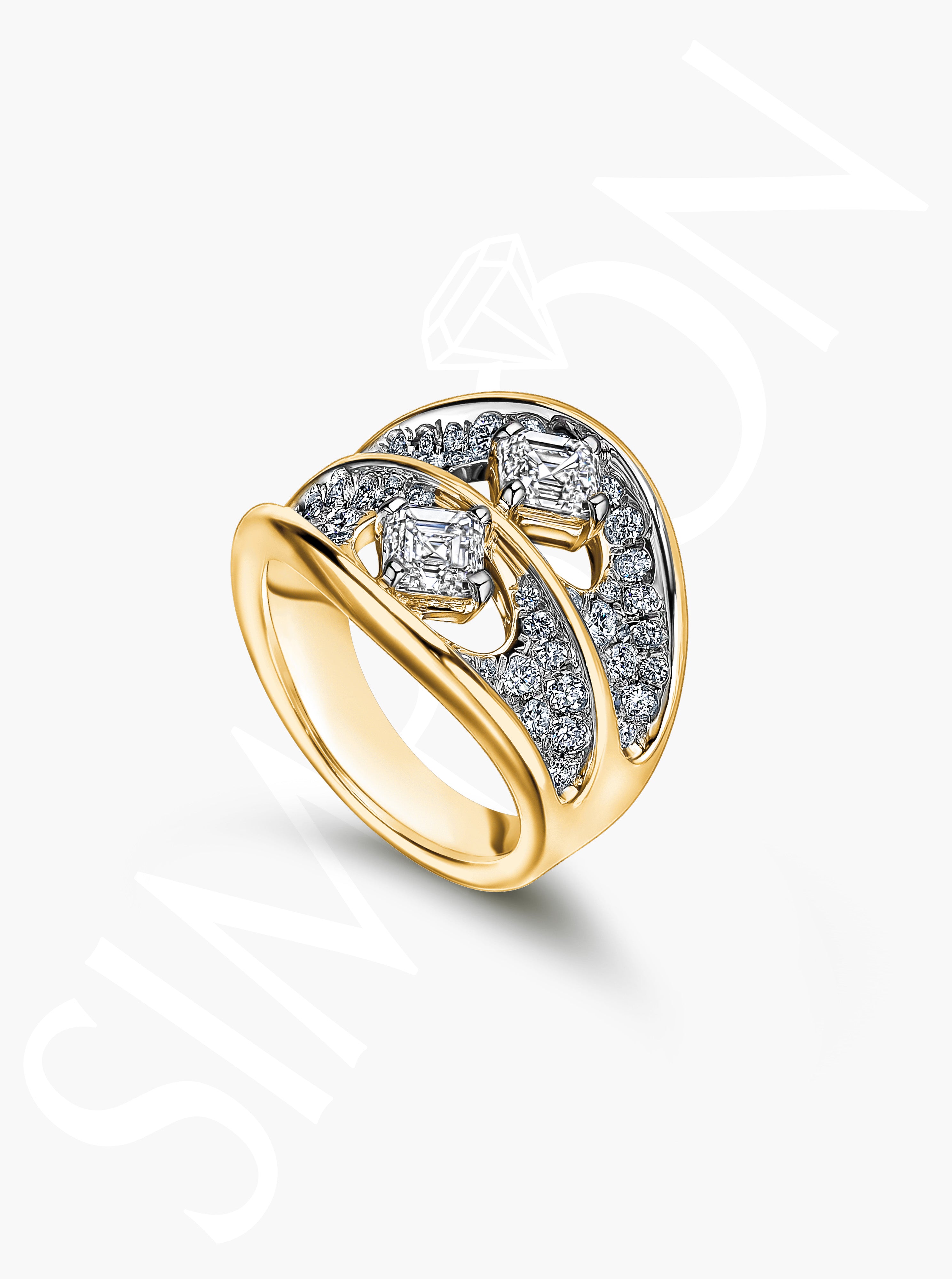 Geometric Diamond Ring