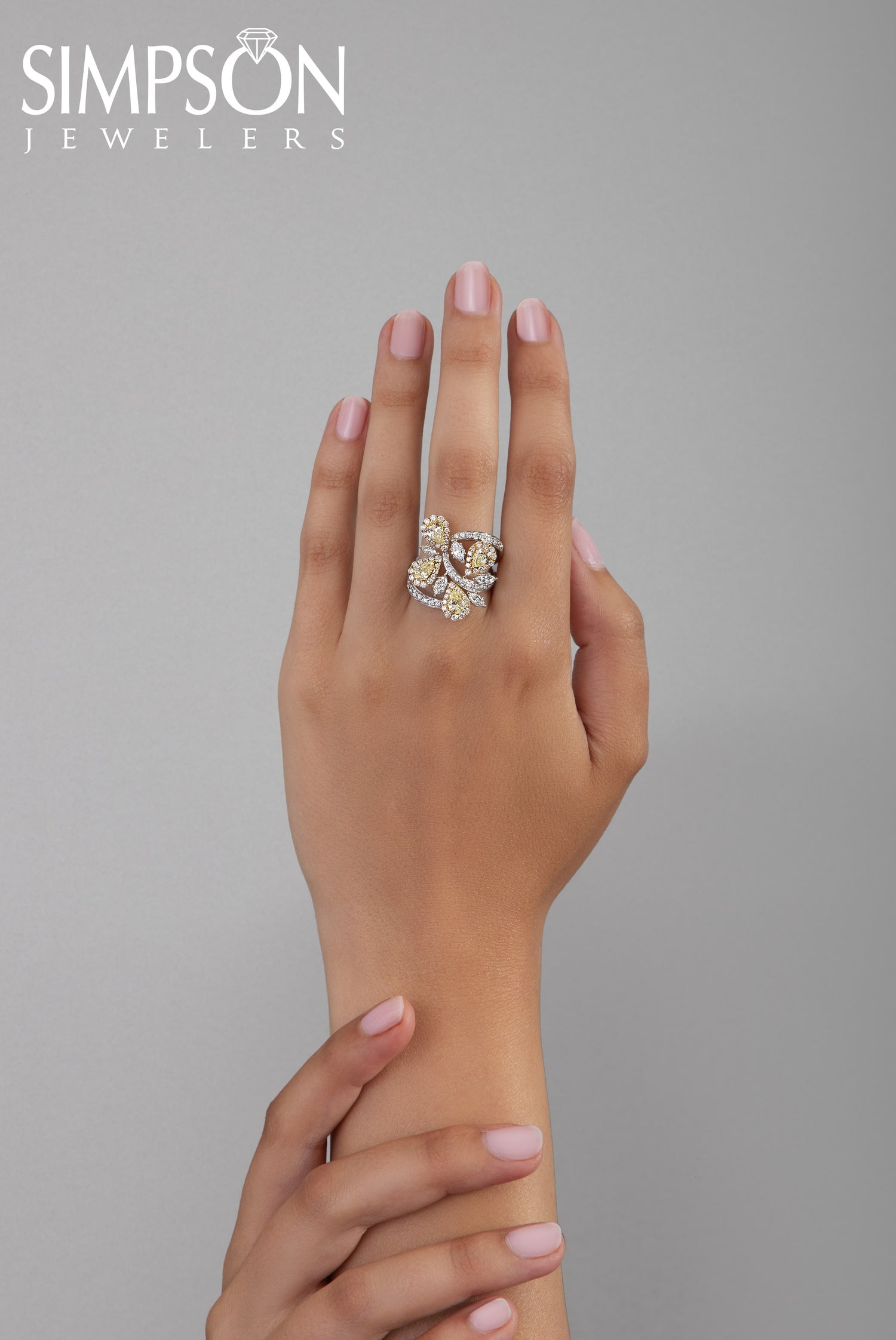 Yellow Diamond Vine Ring