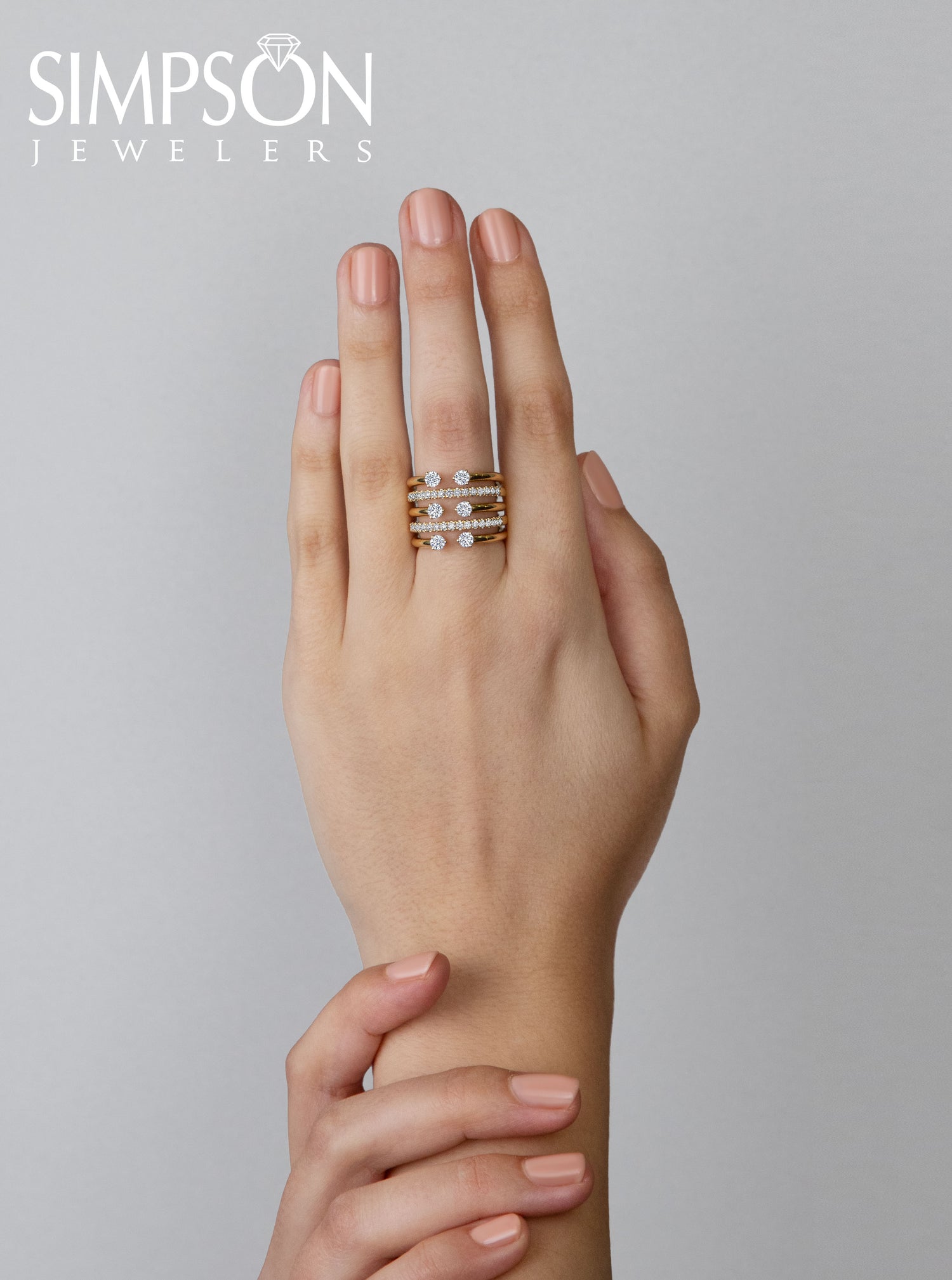 Gold Tiered Diamond Accent Ring