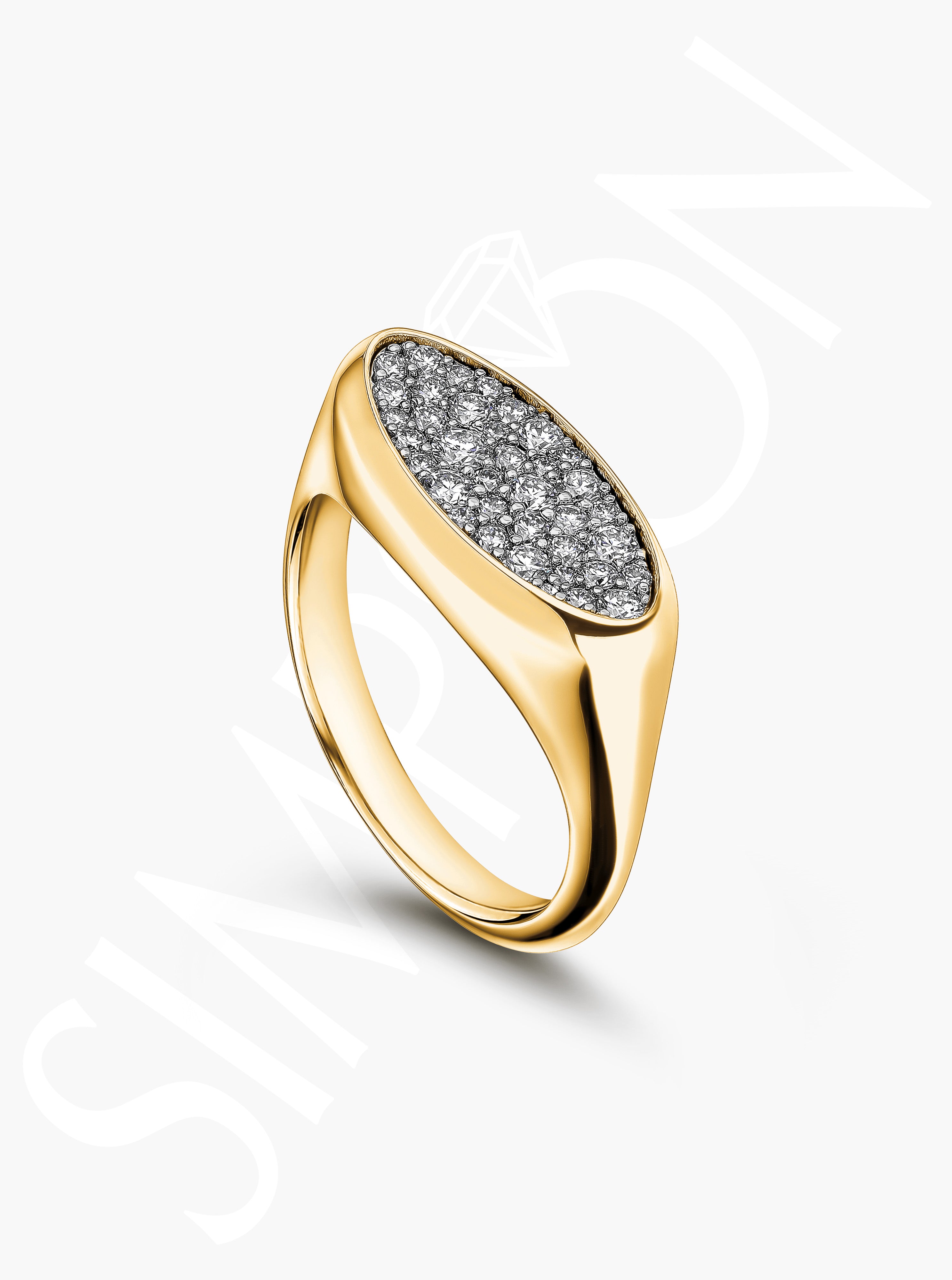 Pavé Diamond Signet Ring