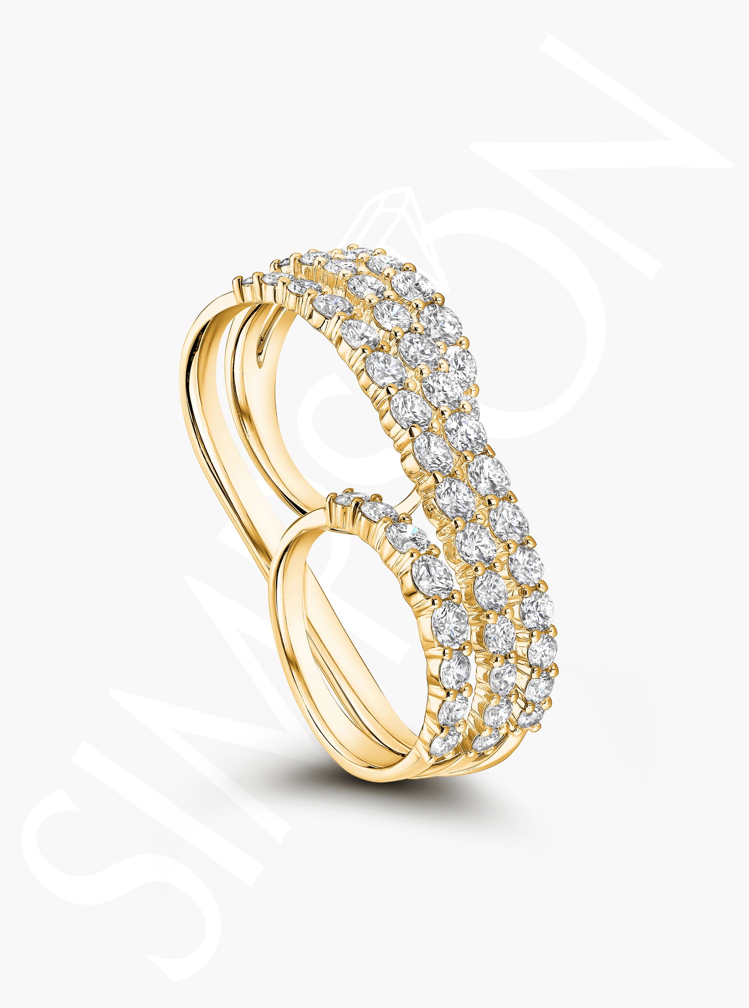 Two Finger Diamond Ring