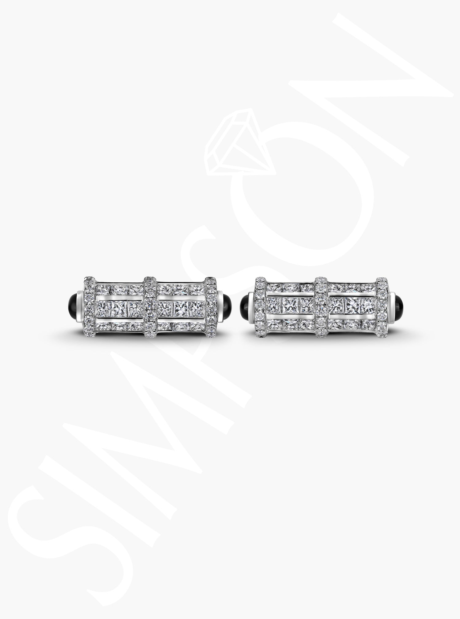 Diamond Cufflinks with Black Onyx Accents