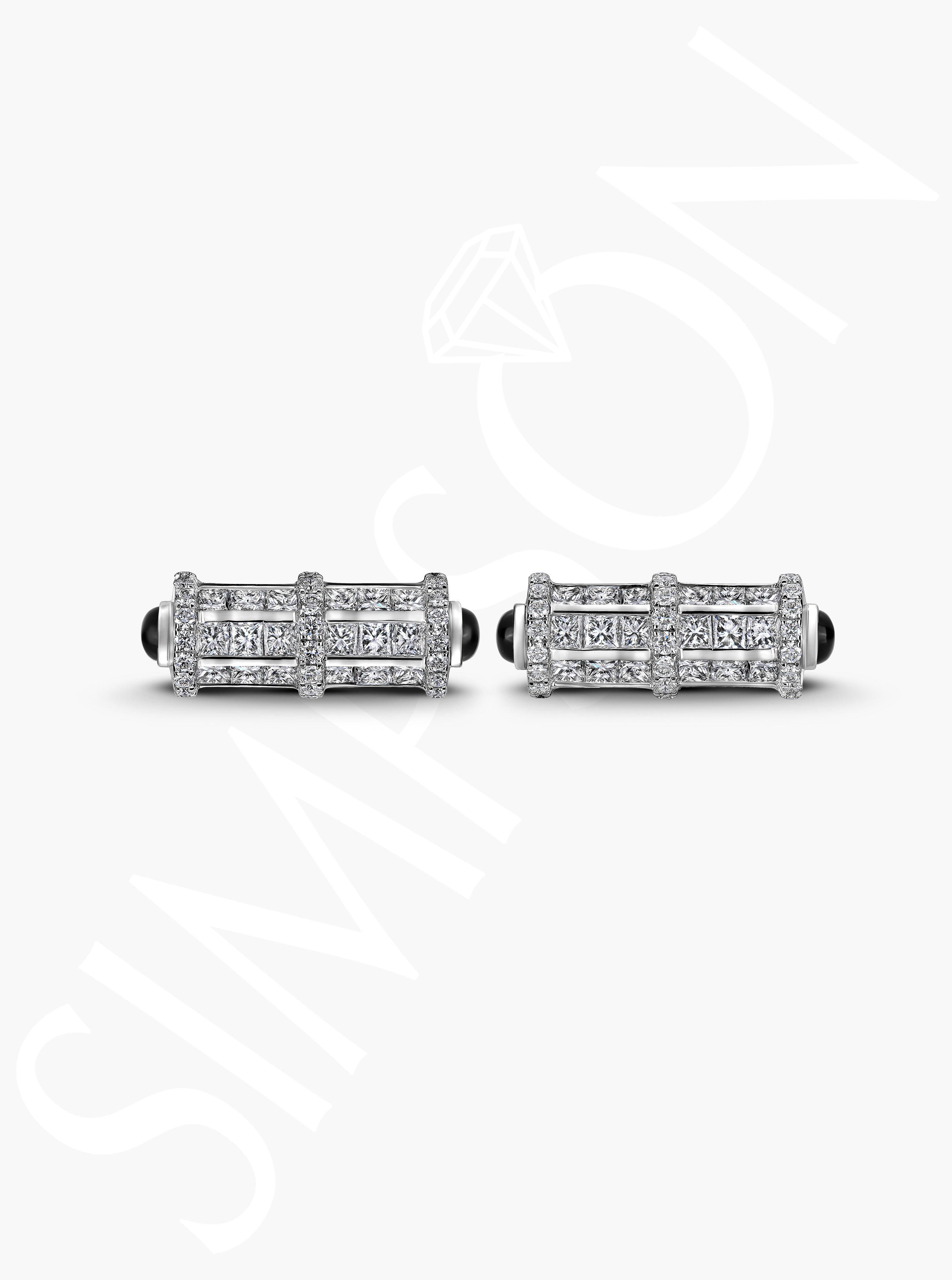Diamond Cufflinks with Black Onyx Accents