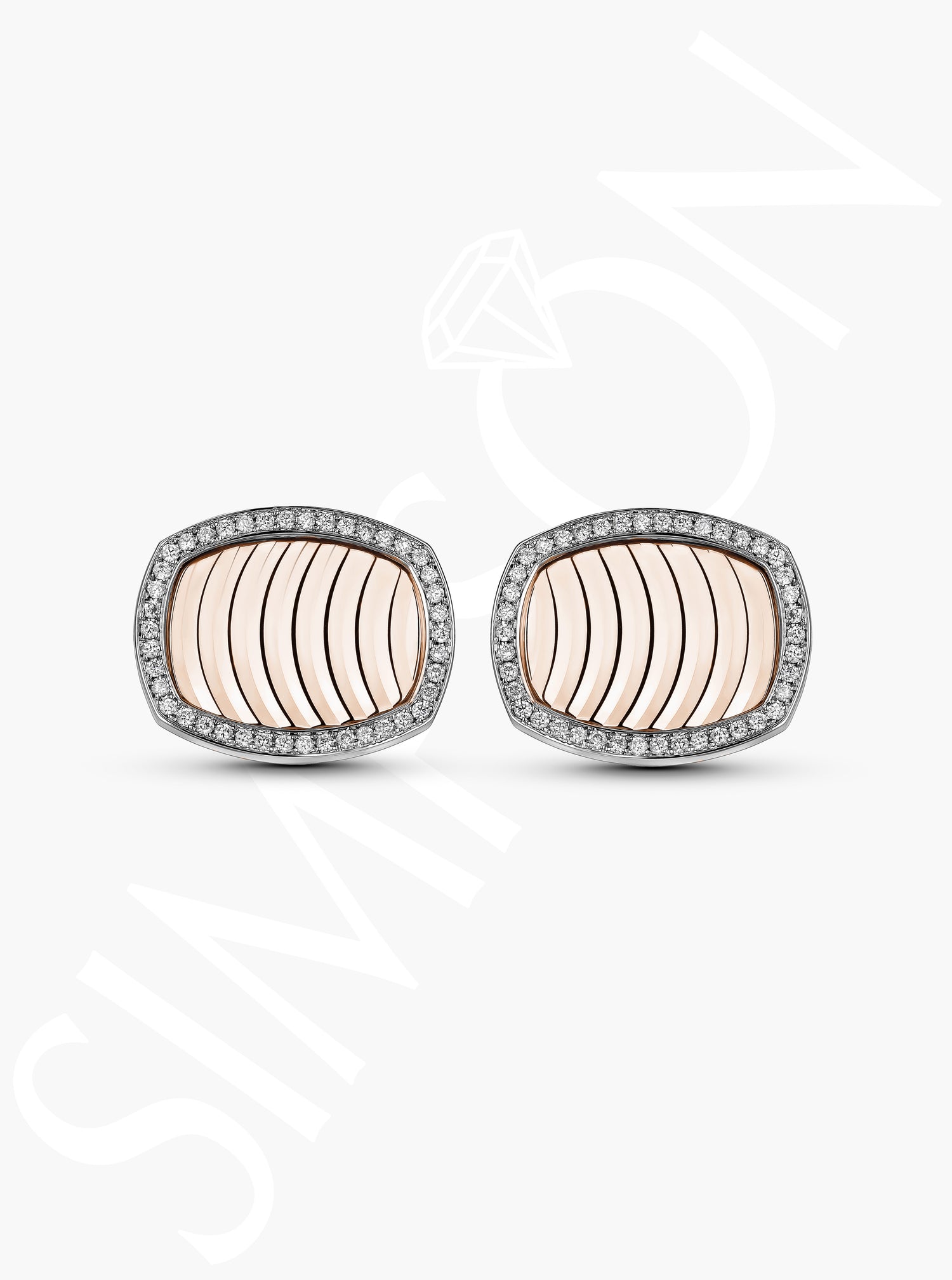 Rose Gold Cufflinks with Diamond Halo