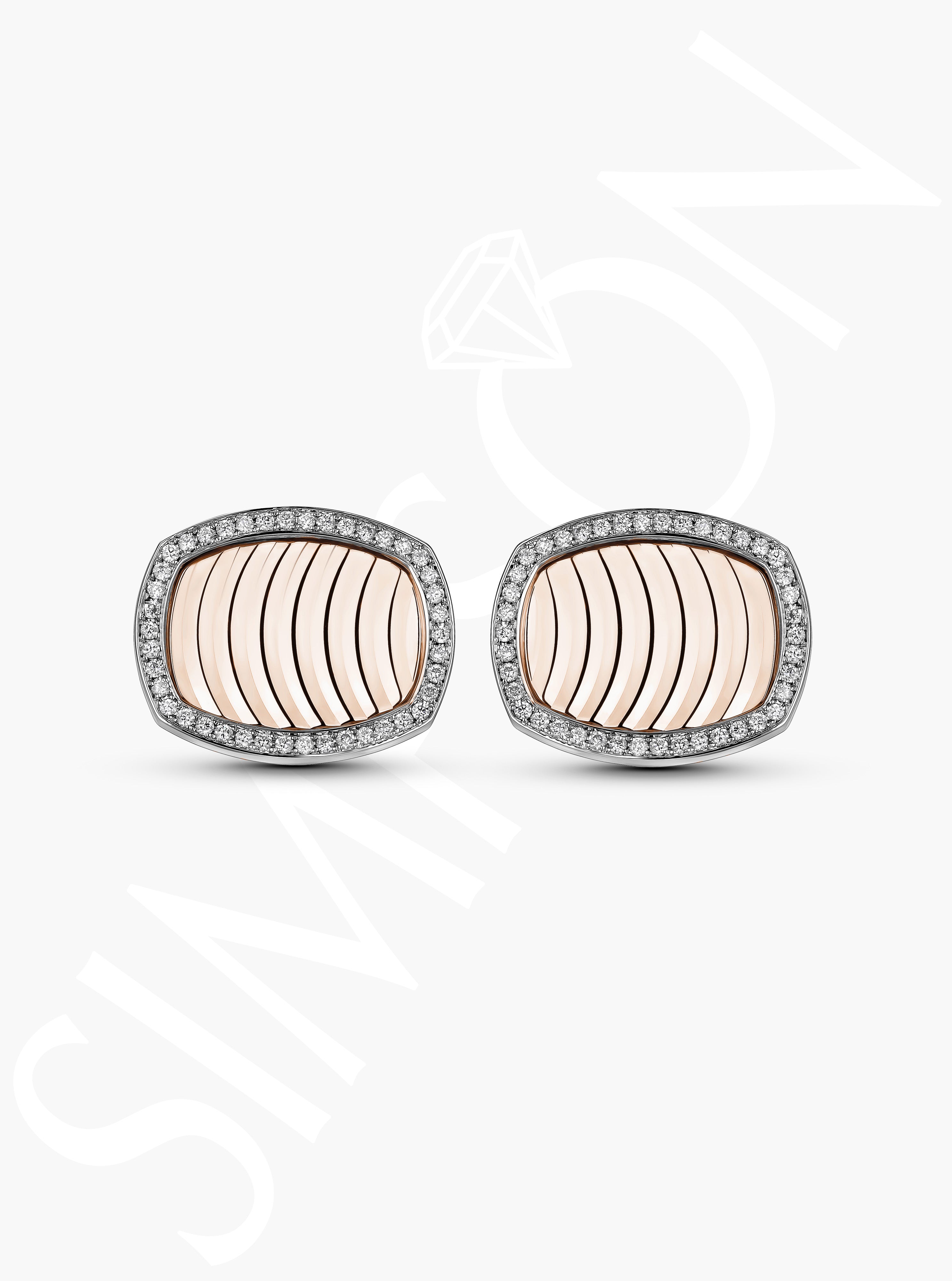 Rose Gold Cufflinks with Diamond Halo