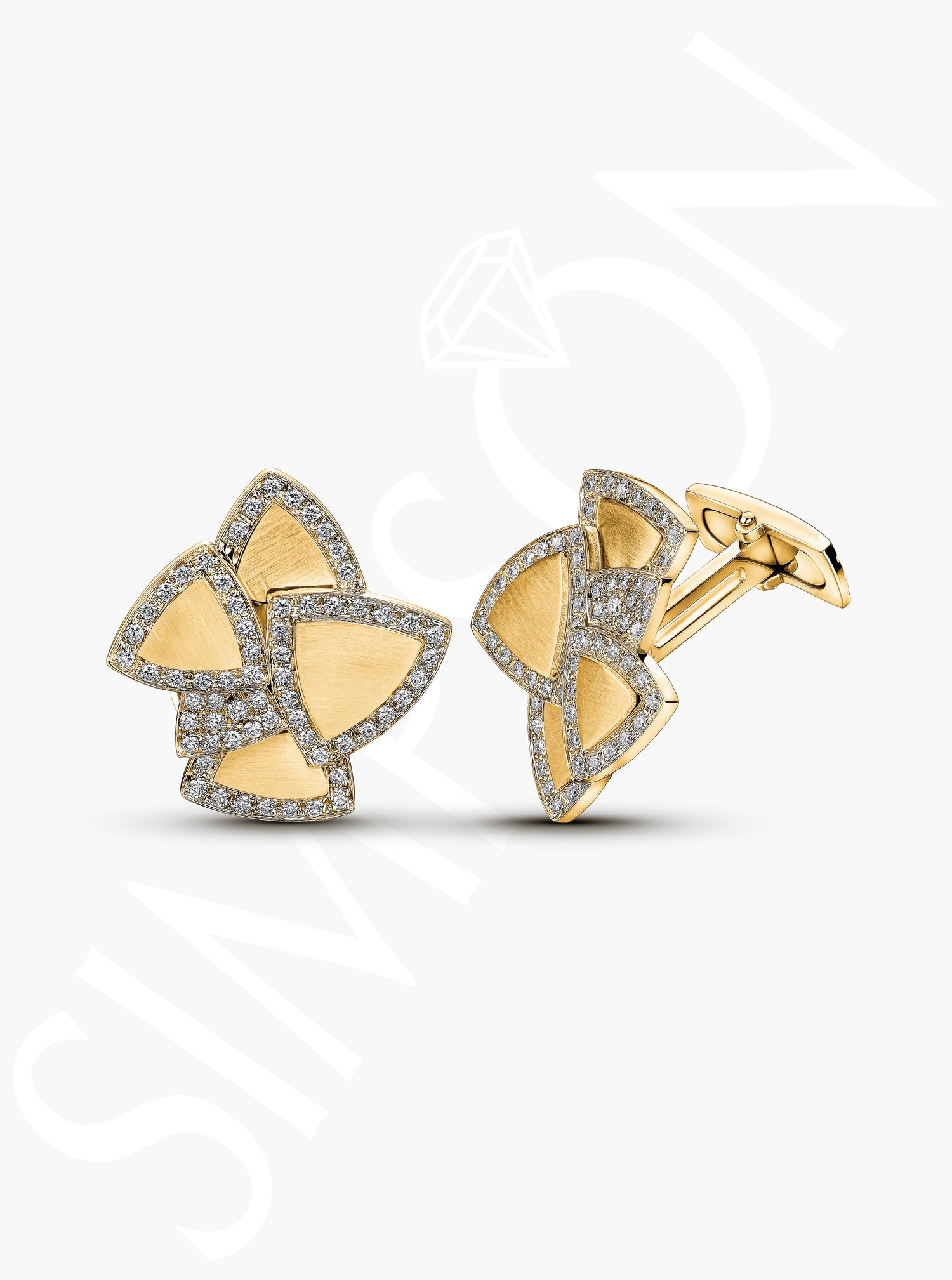 Geometric Pavé Diamond Cufflinks