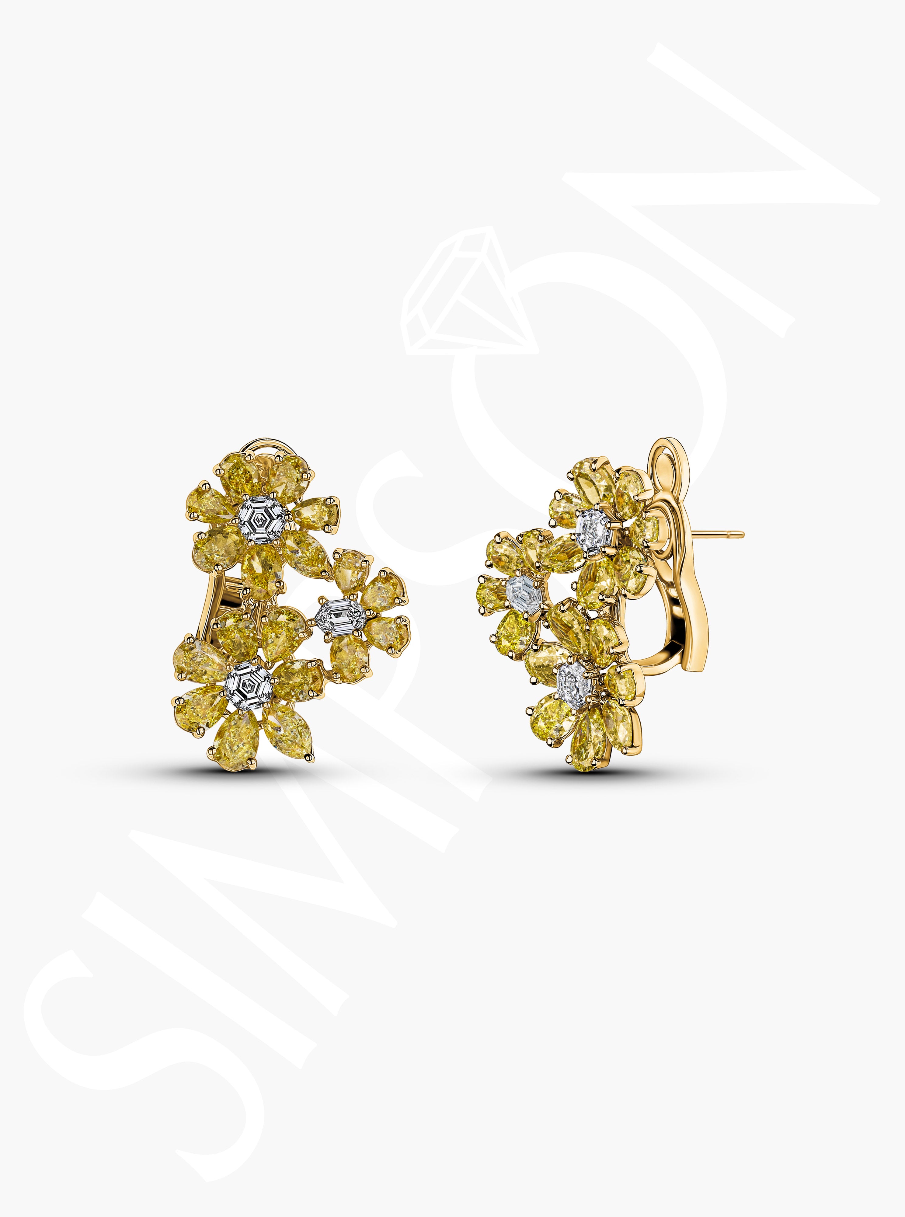 Golden Blossom Diamond Earrings