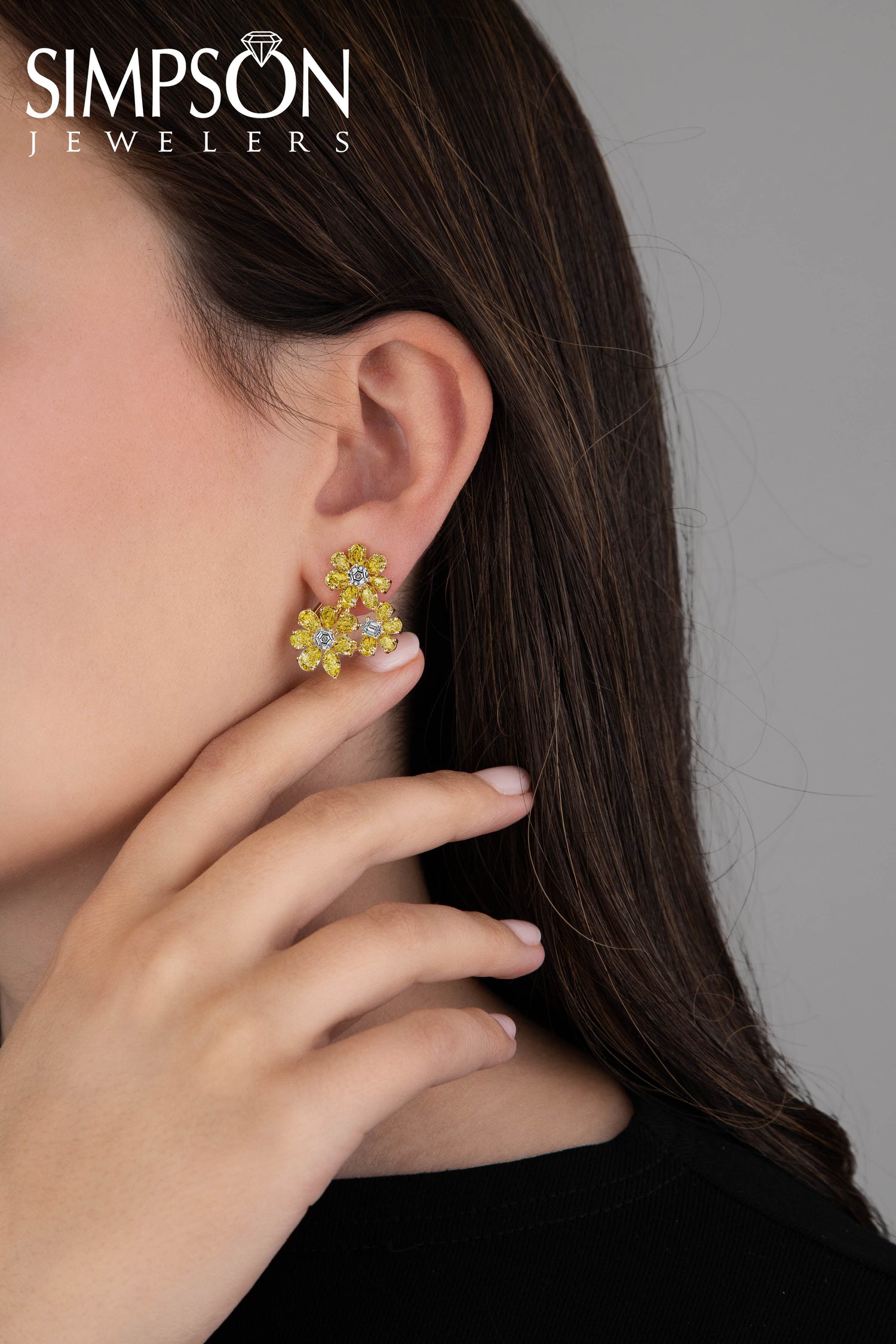 Golden Blossom Diamond Earrings